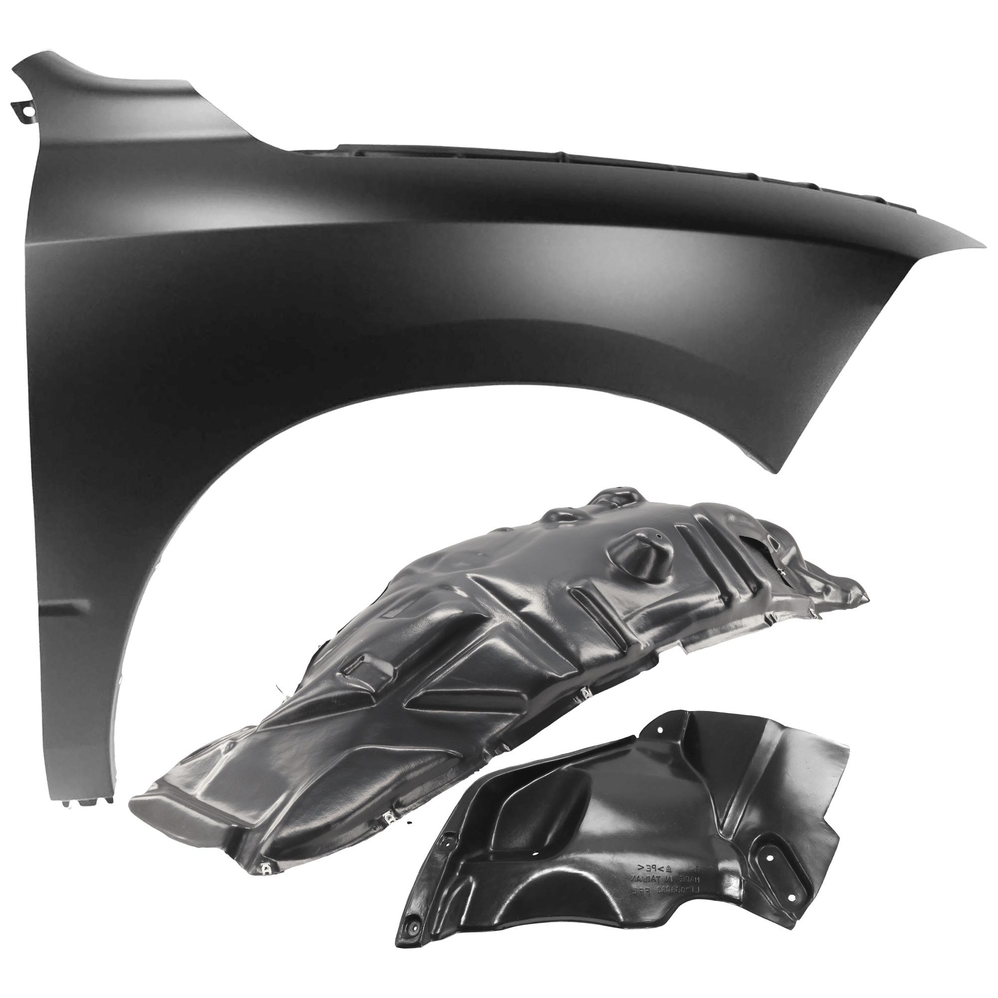 AM RAM 1500 CLASSIC 19-24 FRONT FENDER RH 3 pc Kit Primed with Fender Liners SKU KIT 050926 AE805 Partslink CH1241269 CH1249192 CH1249179 OEM 68054338AJ 68054338AI 68251640