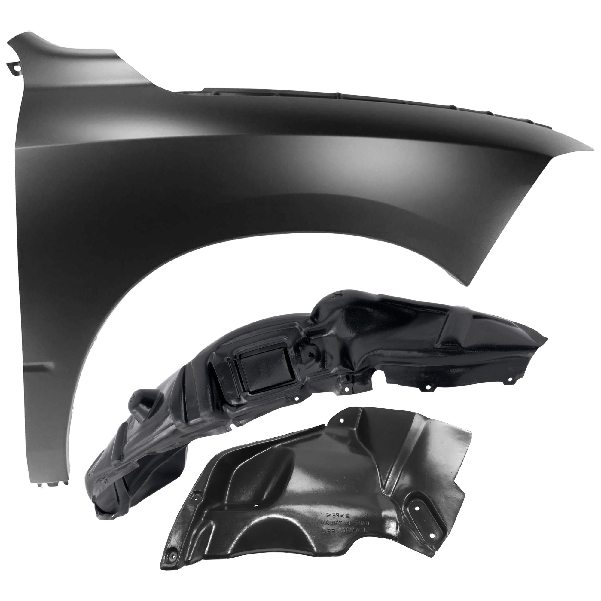 AM RAM 1500 CLASSIC 19-24 FRONT FENDER RH 3 pc Kit Primed with Fender Liners SKU KIT 050926 AE806 Partslink CH1241269 CH1249152 CH1249192 OEM 68054338AJ 68054338AI 68110686