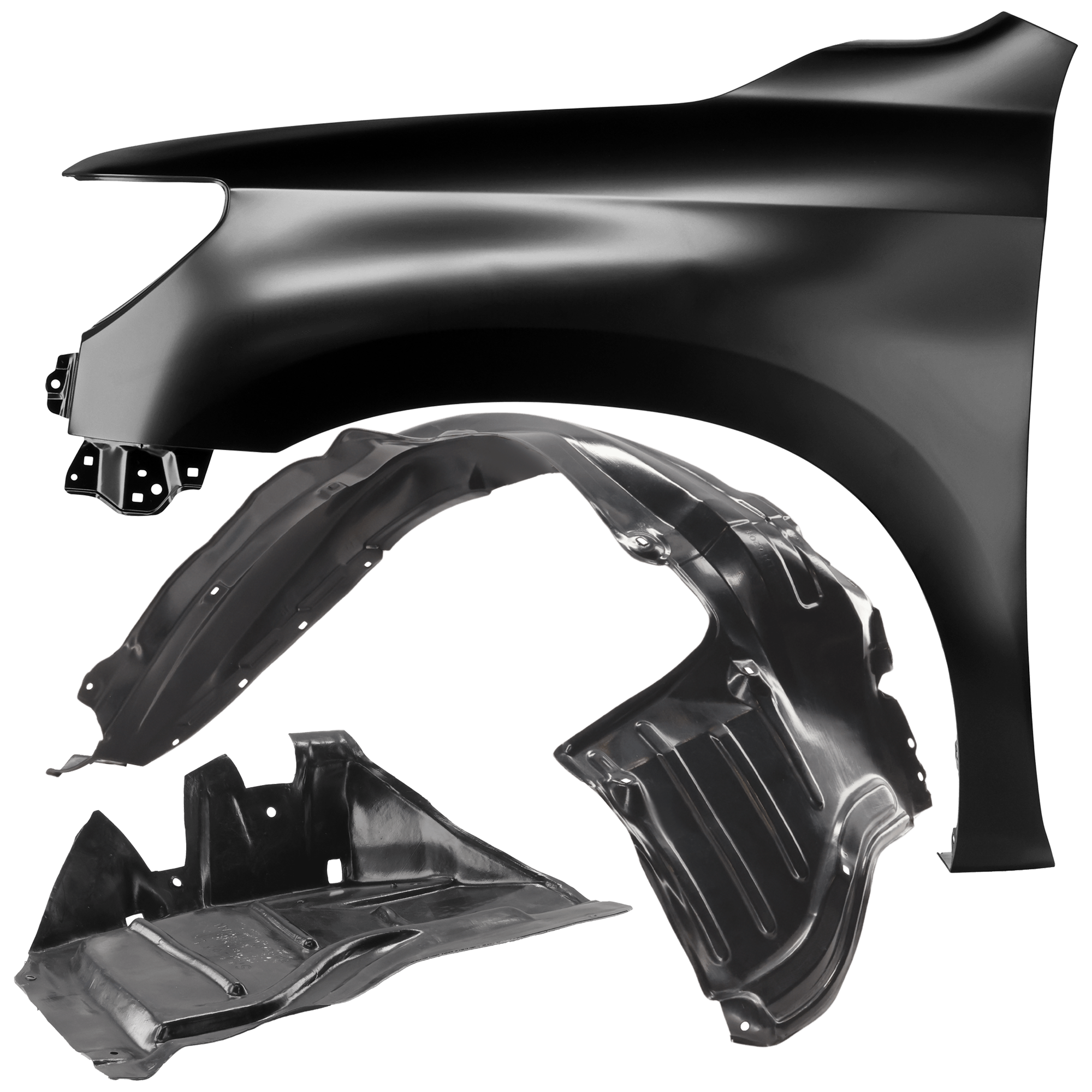 AM SEQUOIA 08-22 FRONT FENDER LH 3 pc Kit Primed with Fender Liners SKU KIT 050926 AE823 Partslink TO1240217 TO1248153 TO1248145 OEM 538020C170-538060C030-538080C0