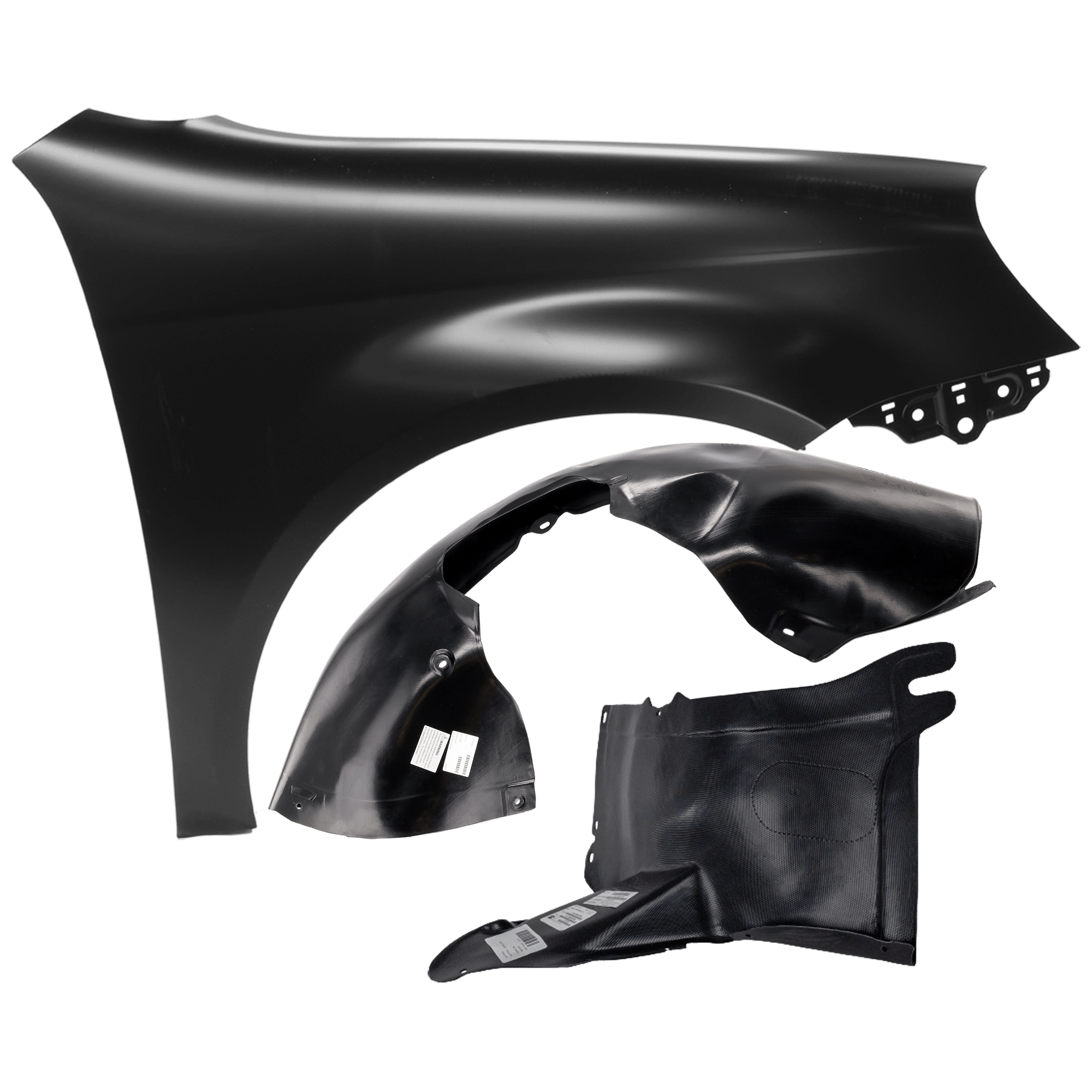 AM JETTA 05-10 FRONT FENDER RH 3 pc Kit Primed with Fender Liners SKU KIT 050926 AE855 Partslink VW1241135 VW1251107 VW1251108 OEM 1K5821022A 1K0805912E 1K080591