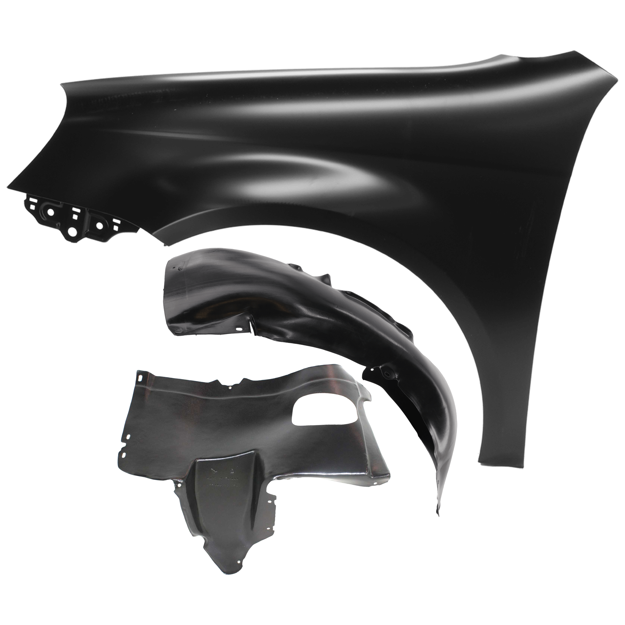 AM JETTA 05-10 FRONT FENDER LH 3 pc Kit Primed with Fender Liners SKU KIT 050926 AE858 Partslink VW1240135 VW1250110 VW1250109 OEM 1K5821021A 1K0805911J 1K580597