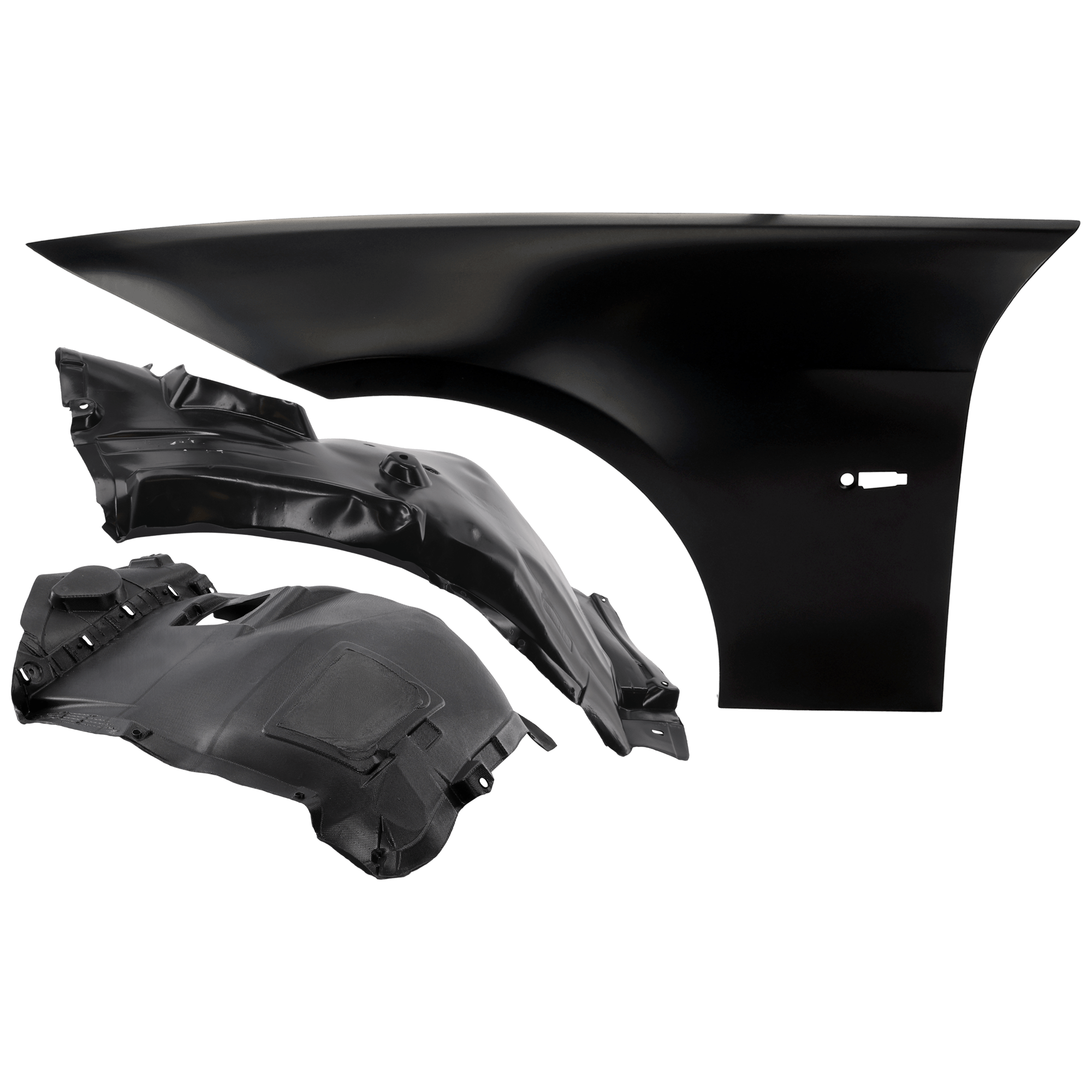 AM 328I 07-12 FRONT FENDER LH 3 pc Kit Primed with Fender Liners SKU KIT 050926 AE874 OEM 41357135679-51717059377 PFM 51