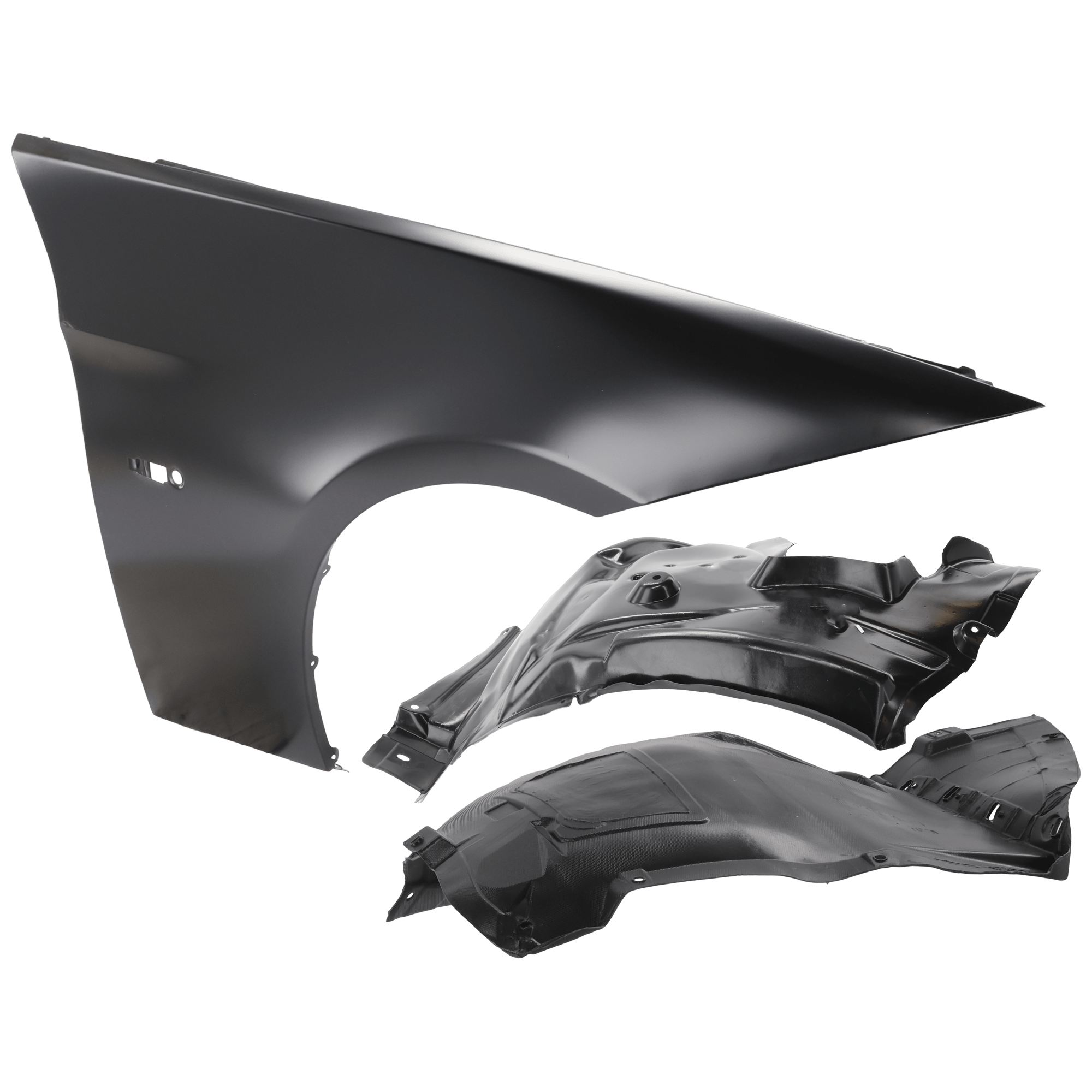 AM 328I 07-12 FRONT FENDER RH 3 pc Kit Primed with Fender Liners SKU KIT 050926 AE877 OEM 41357135680-51717059378 PFM 51