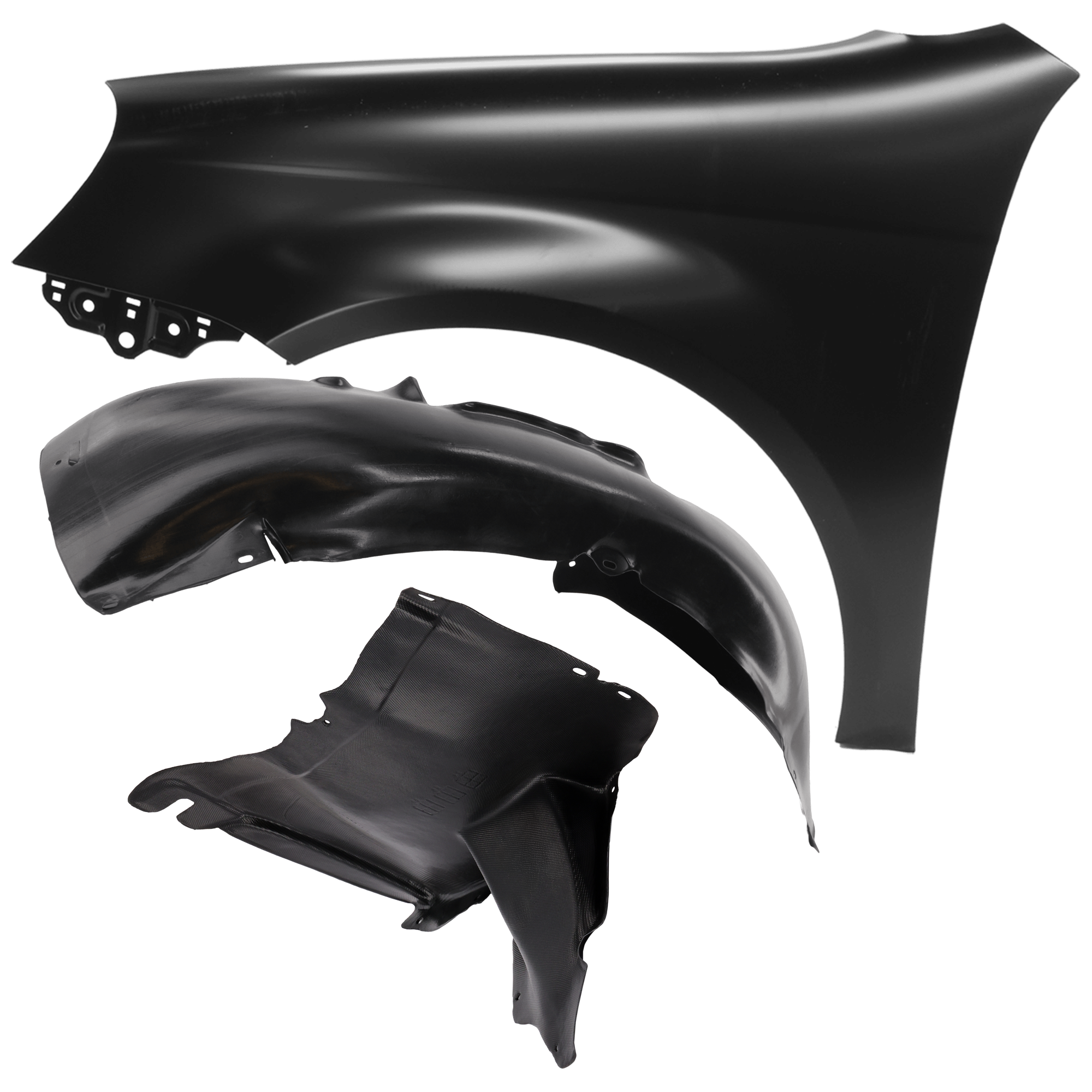 AM JETTA 05-10 FRONT FENDER LH 3 pc Kit Primed with Fender Liners SKU KIT 050926 AE894 Partslink VW1240135 VW1250108 VW1250109 OEM 1K5821021A 1K0805911H 1K580597