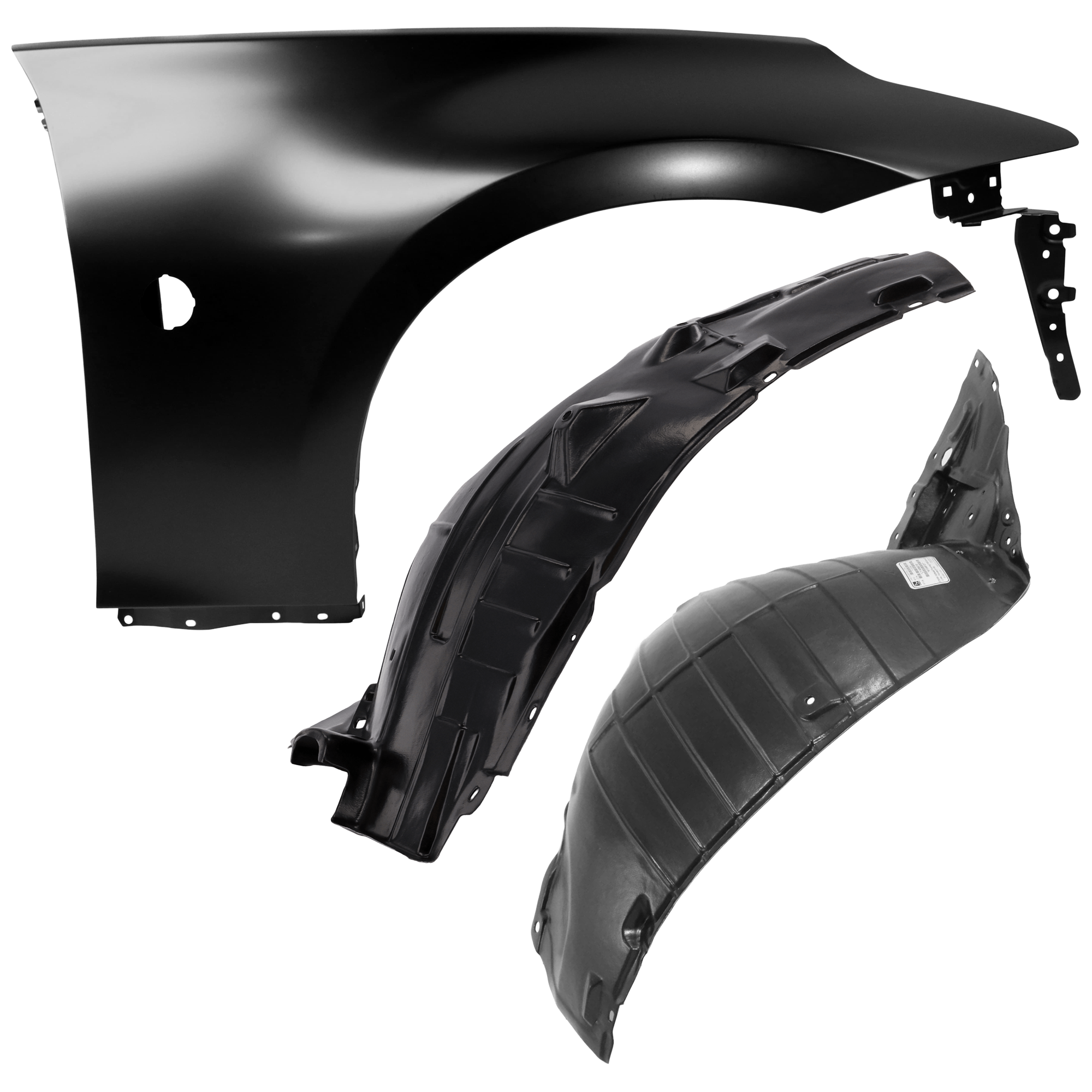 AM 370Z 15-20 FRONT FENDER RH 3 pc Kit Primed with Fender Liners SKU KIT 050926 AE900 Partslink NI1241219 NI1249122 NI1249121 OEM FCA001EKMA 638421EA0A 638441EA