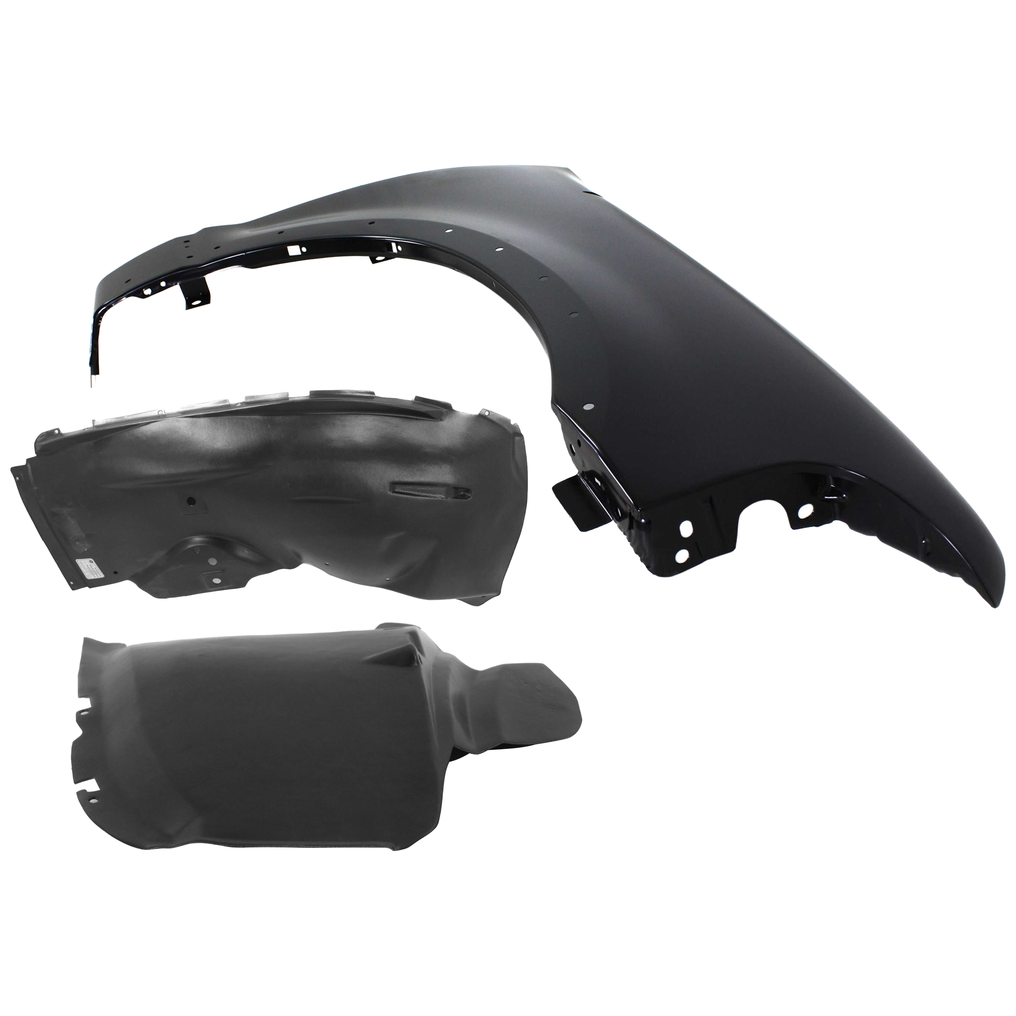 AM EXPLORER 02-05 FRONT FENDER RH 3 pc Kit Primed with Fender Liners SKU KIT 050926 AE962 Partslink FO1241223 FO1249116 FO1249133 OEM 3L2Z16005BA 4L2Z16D072AA 6L2Z1
