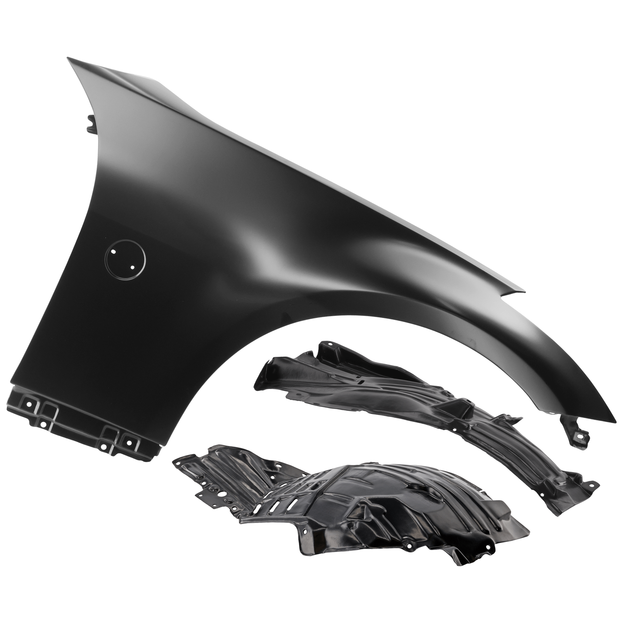 AM 350Z 03-05 FRONT FENDER RH 3 pc Kit Primed with Fender Liners SKU KIT 050926 AE977 Partslink NI1241177 NI1251131 NI1251138 NI1251130 OEM FCA00CD0MA 63842CD000-63842CF4