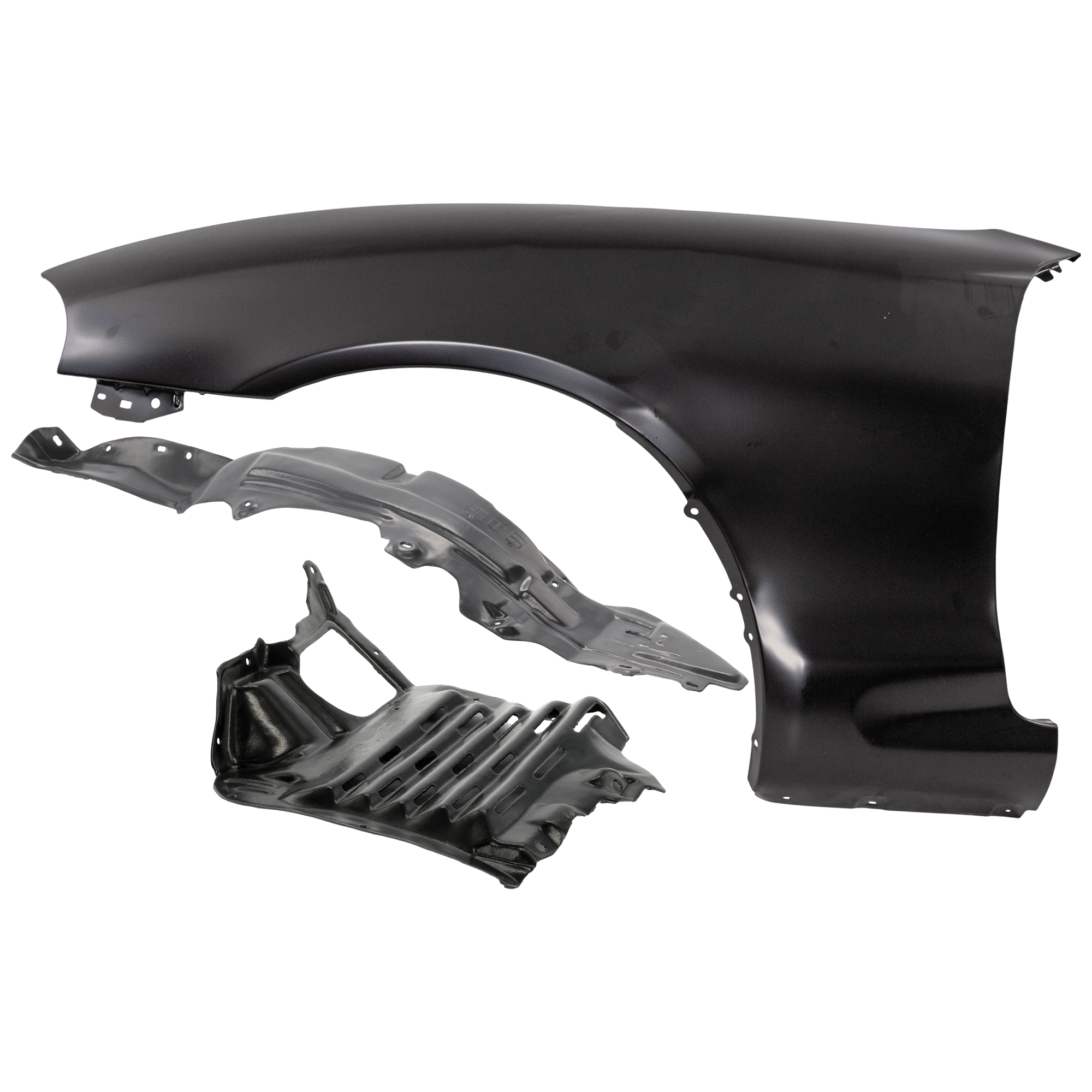AM MIATA 01-05 FRONT FENDER LH 3 pc Kit Primed with Fender Liners SKU KIT 050926 AE989 Partslink MA1240138 MA1250109 MA1248122 OEM NCY052210F N06756142 NC1056141
