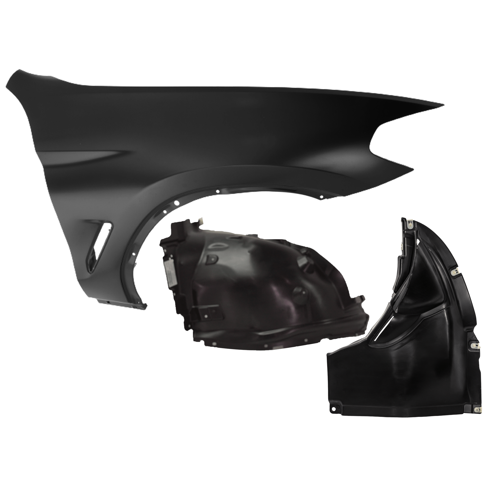 AM X3 X4-22-24 FRONT FENDER RH 3 pc Kit Primed with Fender Liners SKU KIT 050926 AE992 Partslink BM1241172 BM1249160 OEM 41007930972-51719854882 PFM 51