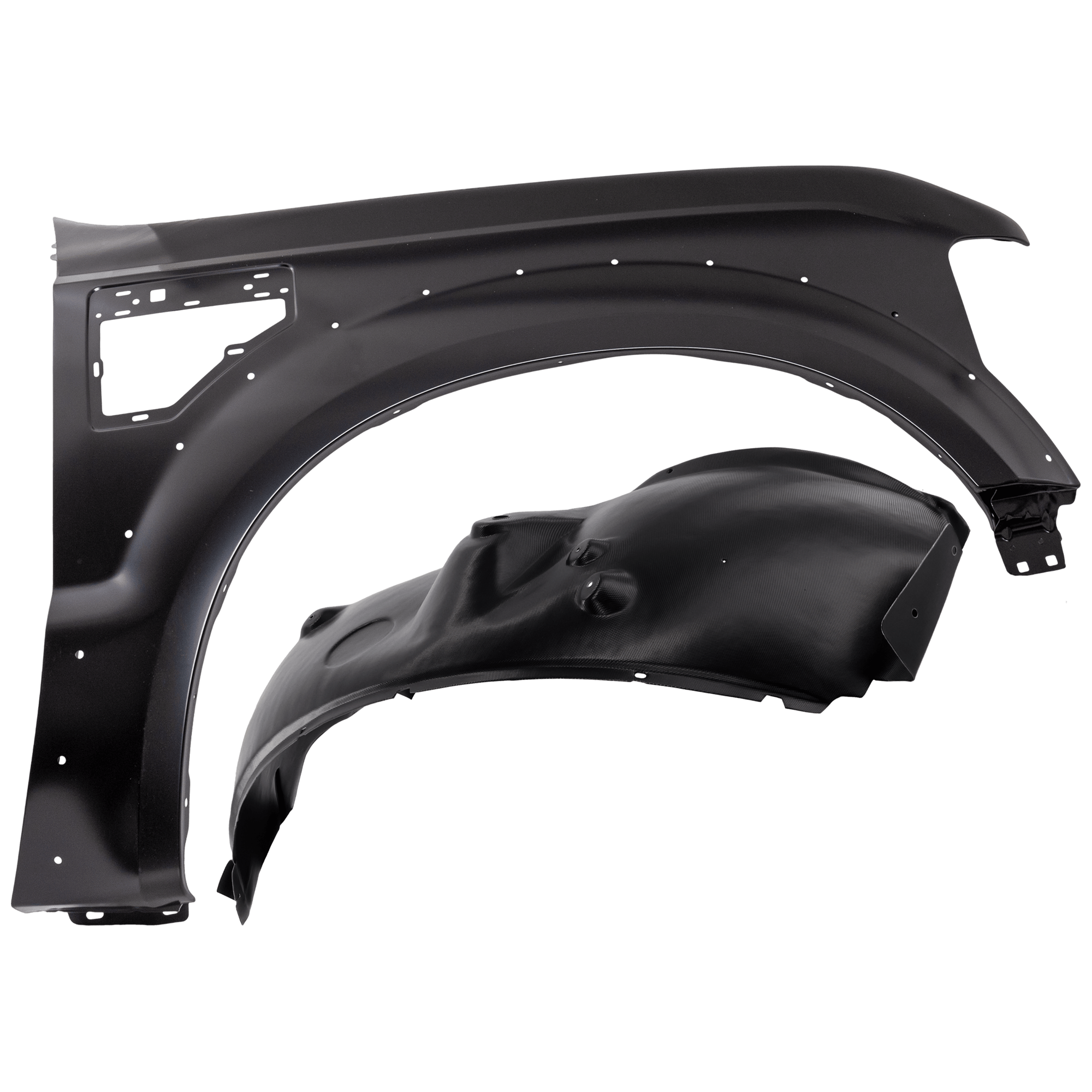 AM F 450 SUPER DUTY 08-10 FRONT FENDER RH 2 pc Kit Primed with Fender Liner SKU KIT 050926 AE995 Partslink FO1241260 FO1249135 OEM 7C3Z16005B 8C3Z16054C