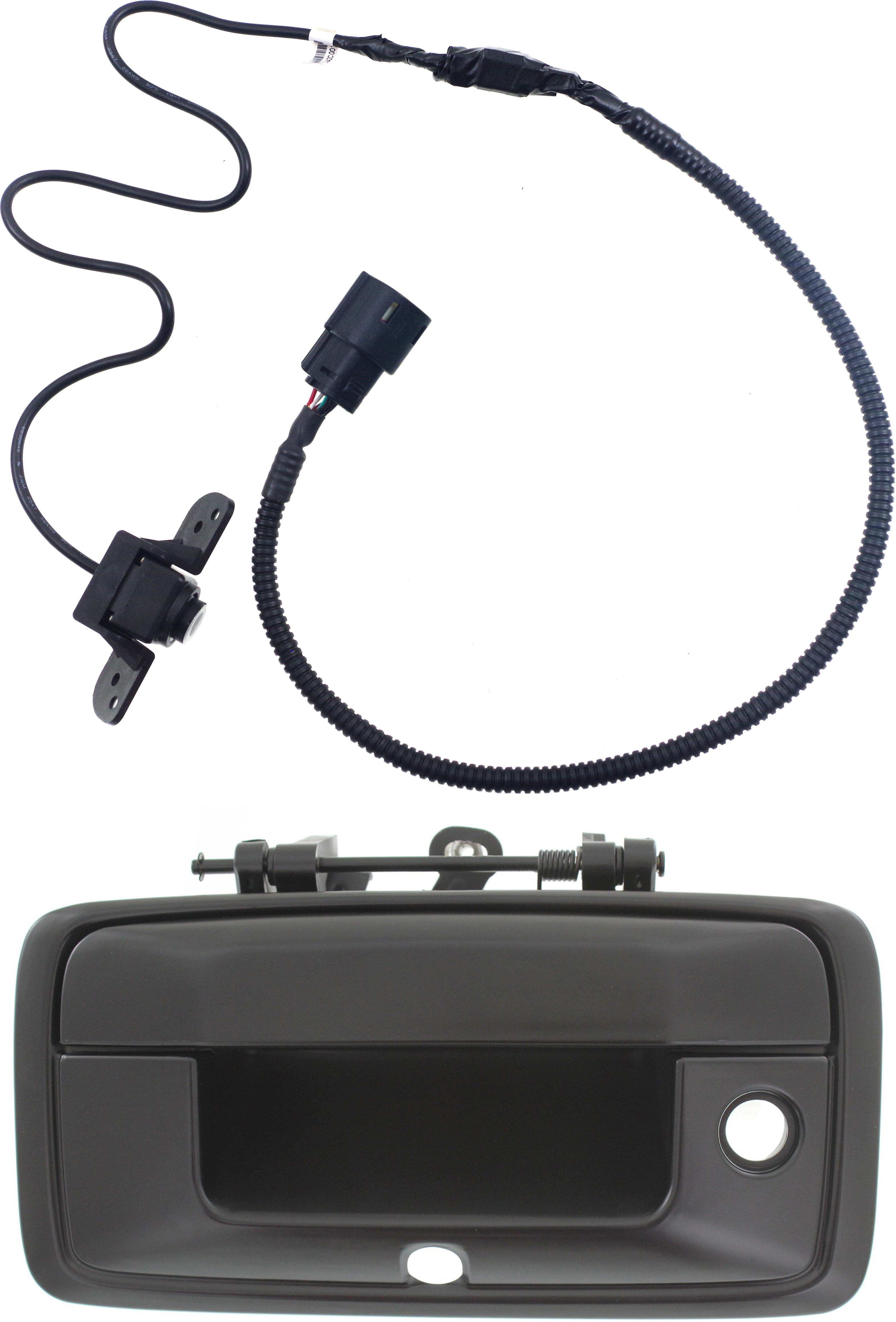 AM SILVERADO SIERRA P U 14-15 TAILGATE HANDLE AND BACK UP CAMERA Outside Primed Black Plastic w Key Hole 2 pc Kit with Back Up Camera SKU KIT 051016-16 Partslink GM1960114 OEM 23448681 PFM 23306741
