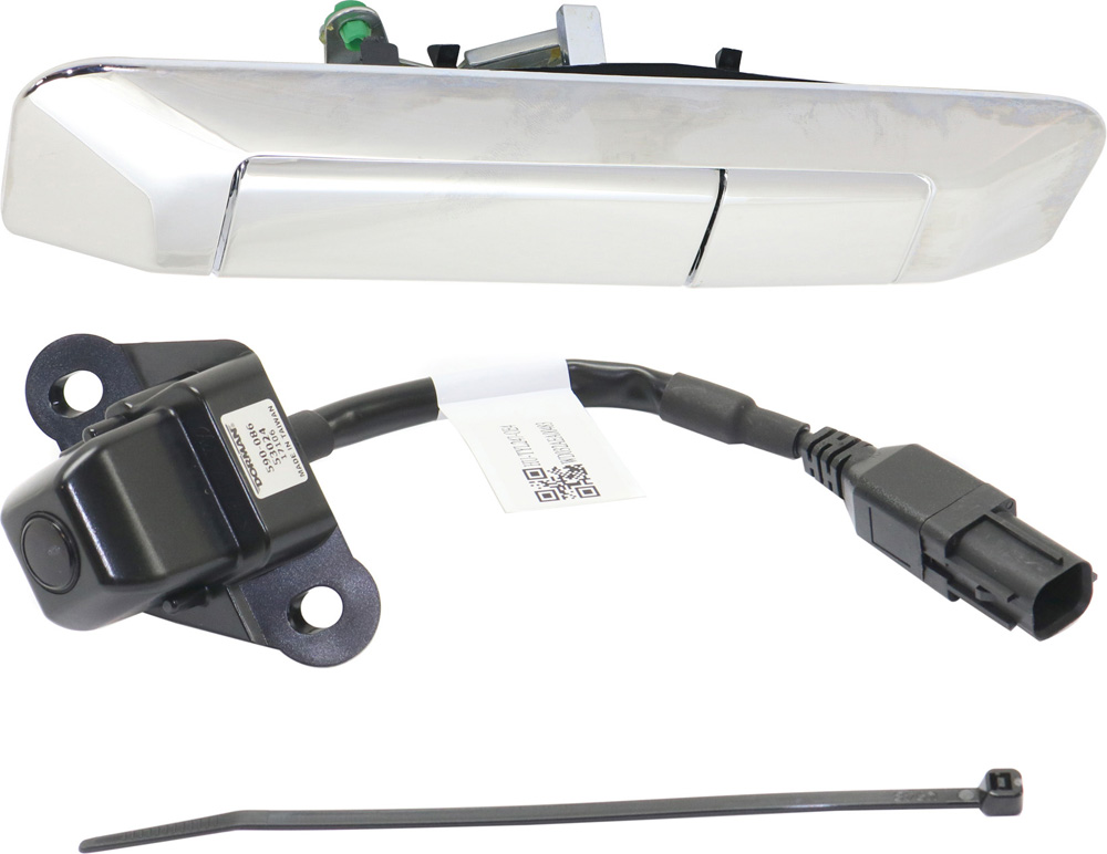 AM TACOMA 09-15 TAILGATE HANDLE AND BACK UP CAMERA Outside Chrome w Cable 2 pc Kit with Back Up Camera SKU KIT 051016-26 Partslink TO1960100 OEM 6909004020 PFM 8679004010-8679