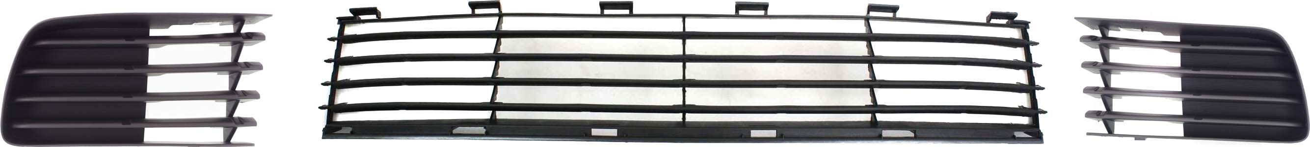 AM PRIUS 04-09 FRONT BUMPER GRILLE Lower 3 pc Kit Textured Black with Fog Light Covers SKU KIT 051017-03 Partslink TO1036112 TO1038119 TO1039119 OEM 5311147010-5311347020-53112470