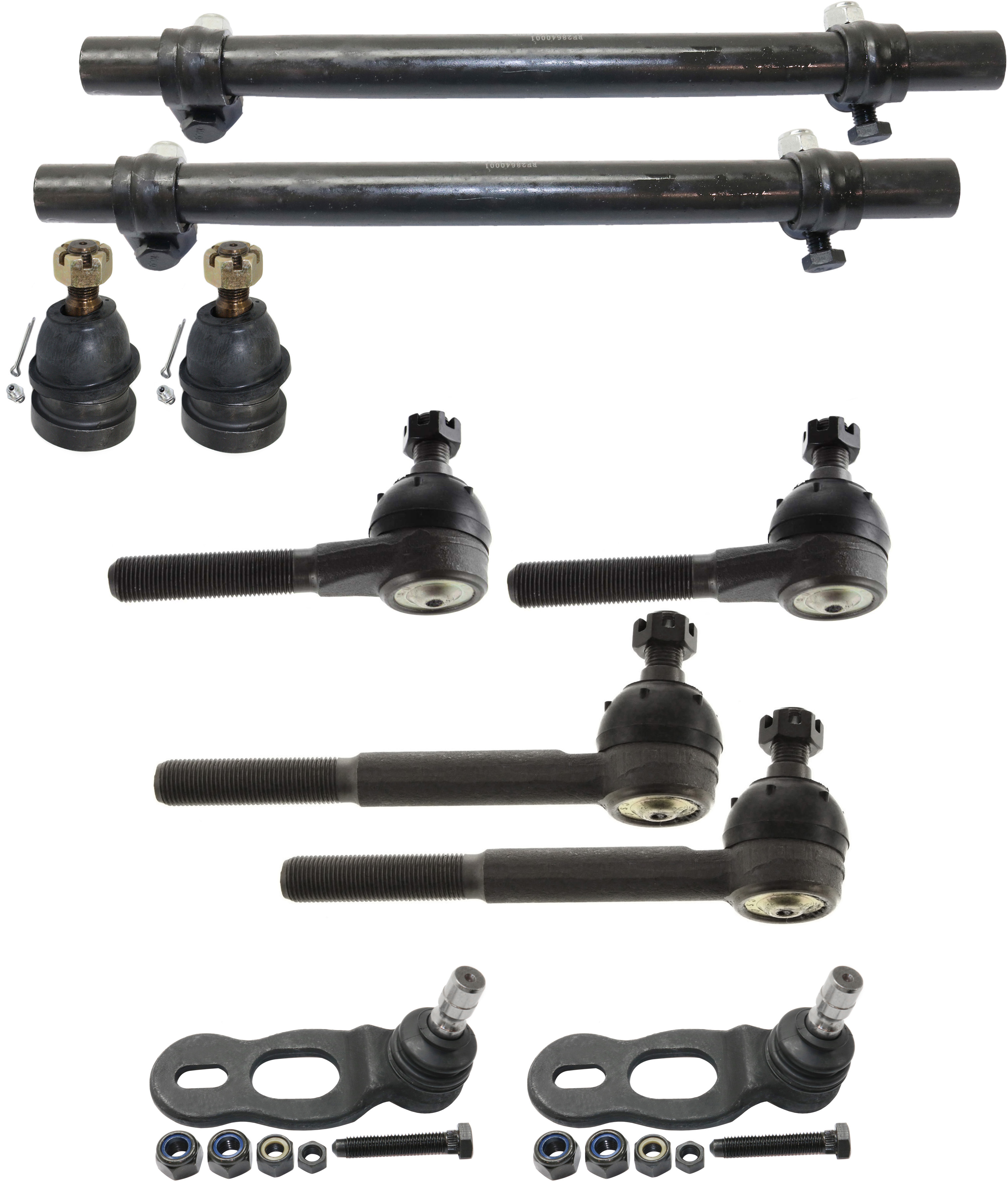 AM CROWN VICTORIA GRAND MARQUIS TOWN CAR 95-02 FRONT SUSPENSION KIT RH AND LH 10 pc kit with Ball Joints Tie Rod Adjusting Sleeves and Tie Rod Ends SKU KIT 051017-33 OEM 104226-5051223-2601463OS 2W7Z3