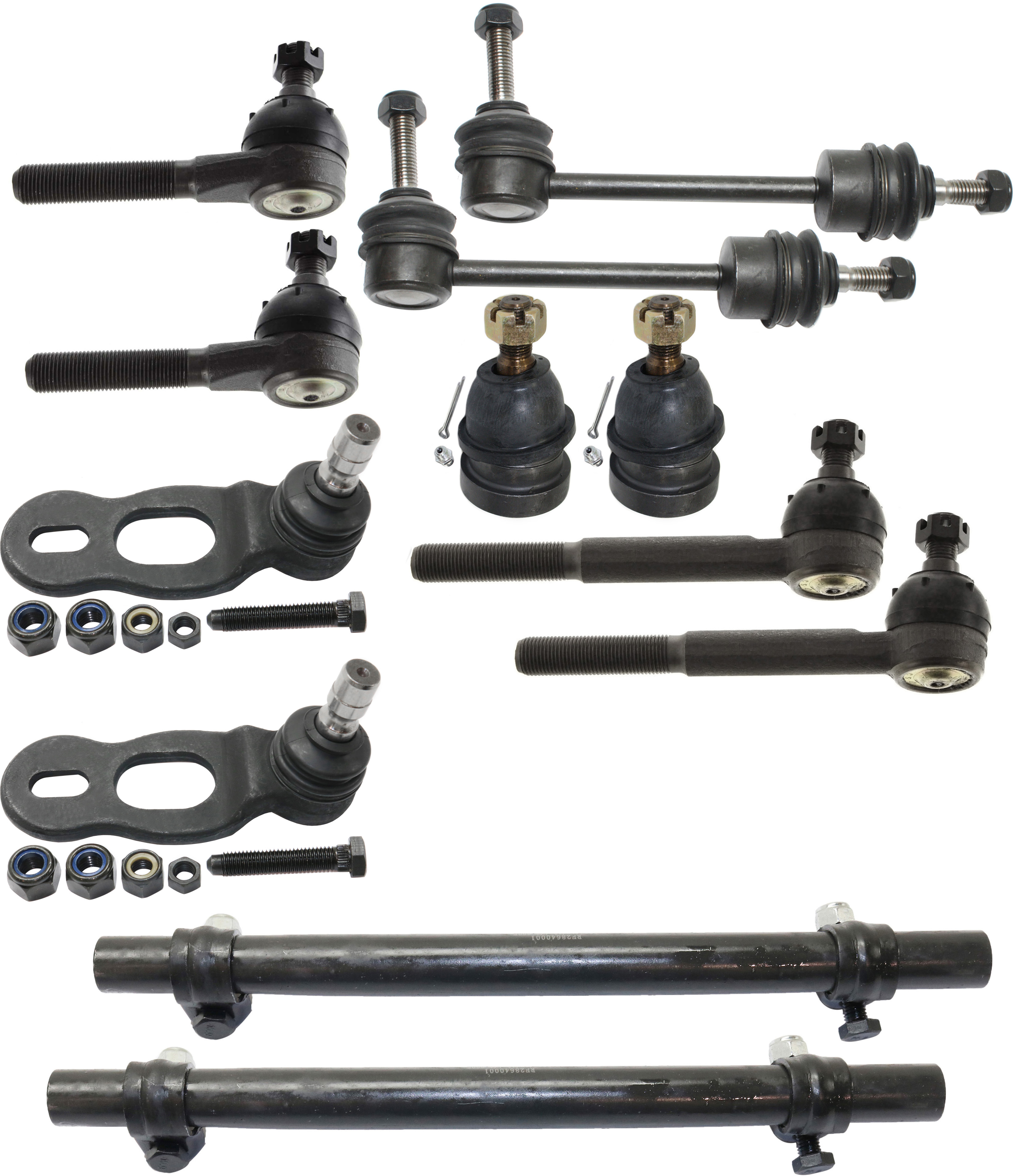 AM CROWN VICTORIA GRAND MARQUIS TOWN CAR 98-02 FRONT SUSPENSION KIT RH AND LH 12 pc kit with Ball Joints Sway Bar Links Tie Rod Adjusting Sleeves and Tie Rod Ends SKU KIT 051017-35 OEM 104226-5051223-2601463OS 2W