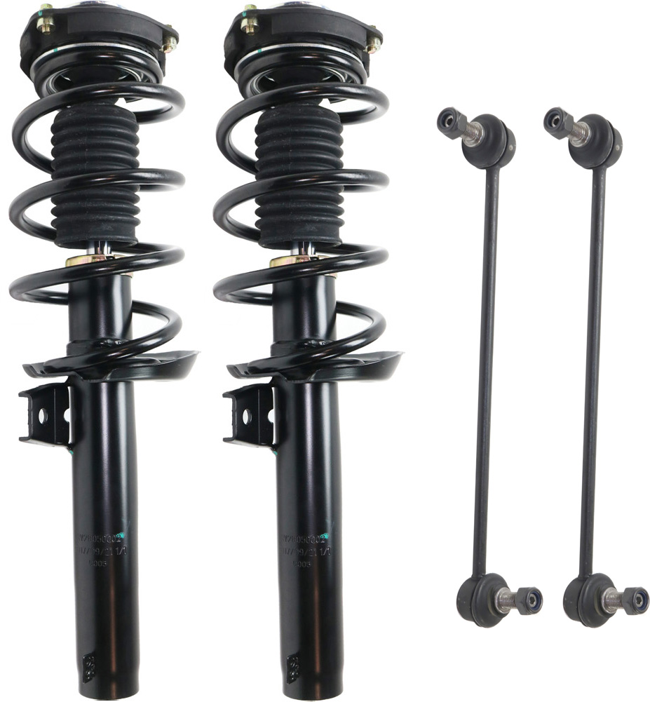AM BEETLE 12-19 JETTA 05-18 FRONT SUSPENSION KIT 4 pc Kit with Loaded Struts and Sway Bar Links SKU KIT 051017-48 OEM 172311-872212-3335576-50172