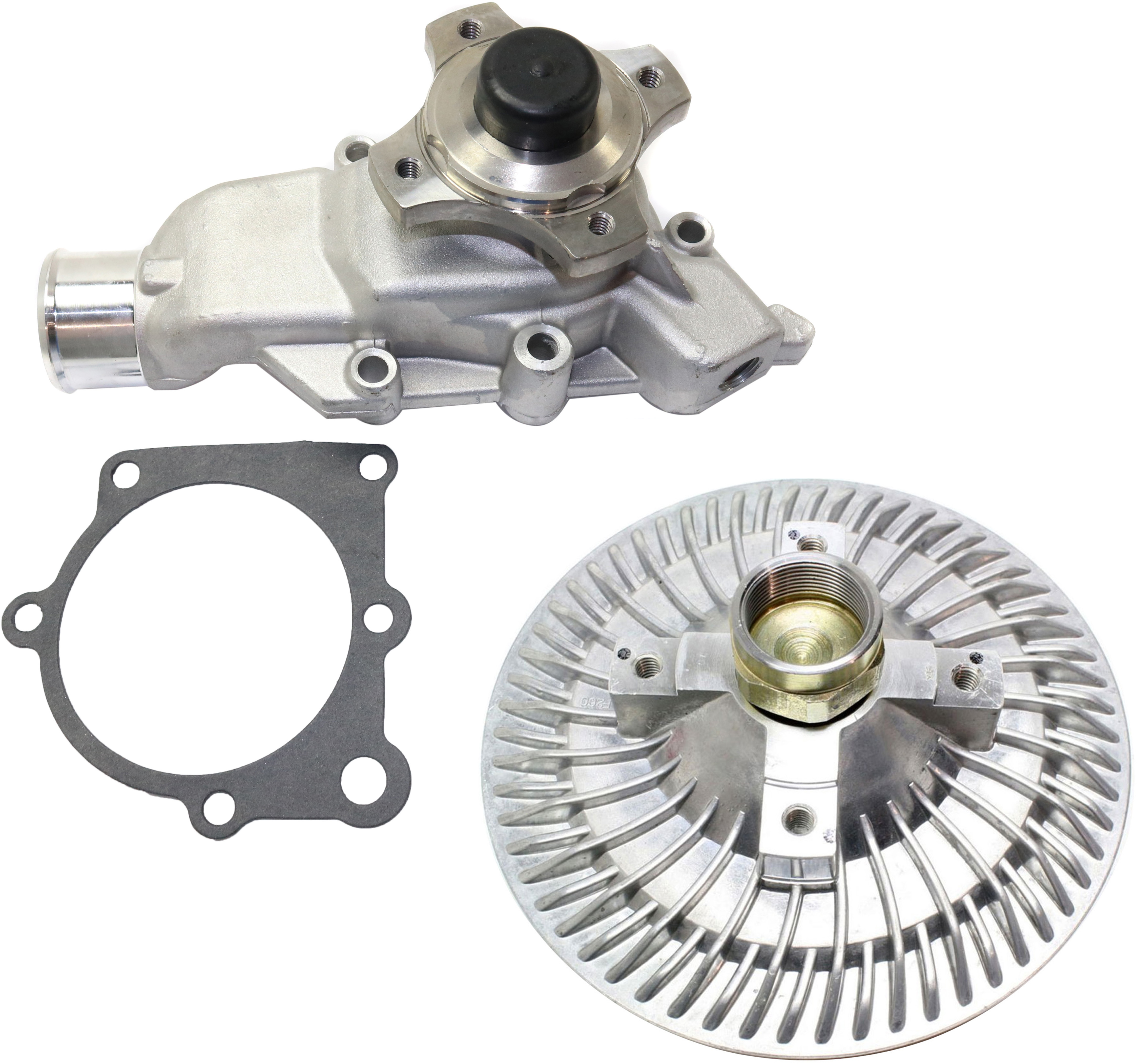 AM GRAND CHEROKEE 99-04 WATER PUMP 2 pc kit with Fan Clutch SKU KIT 051017-53 OEM 5012366AA 2736-22151-36781-140