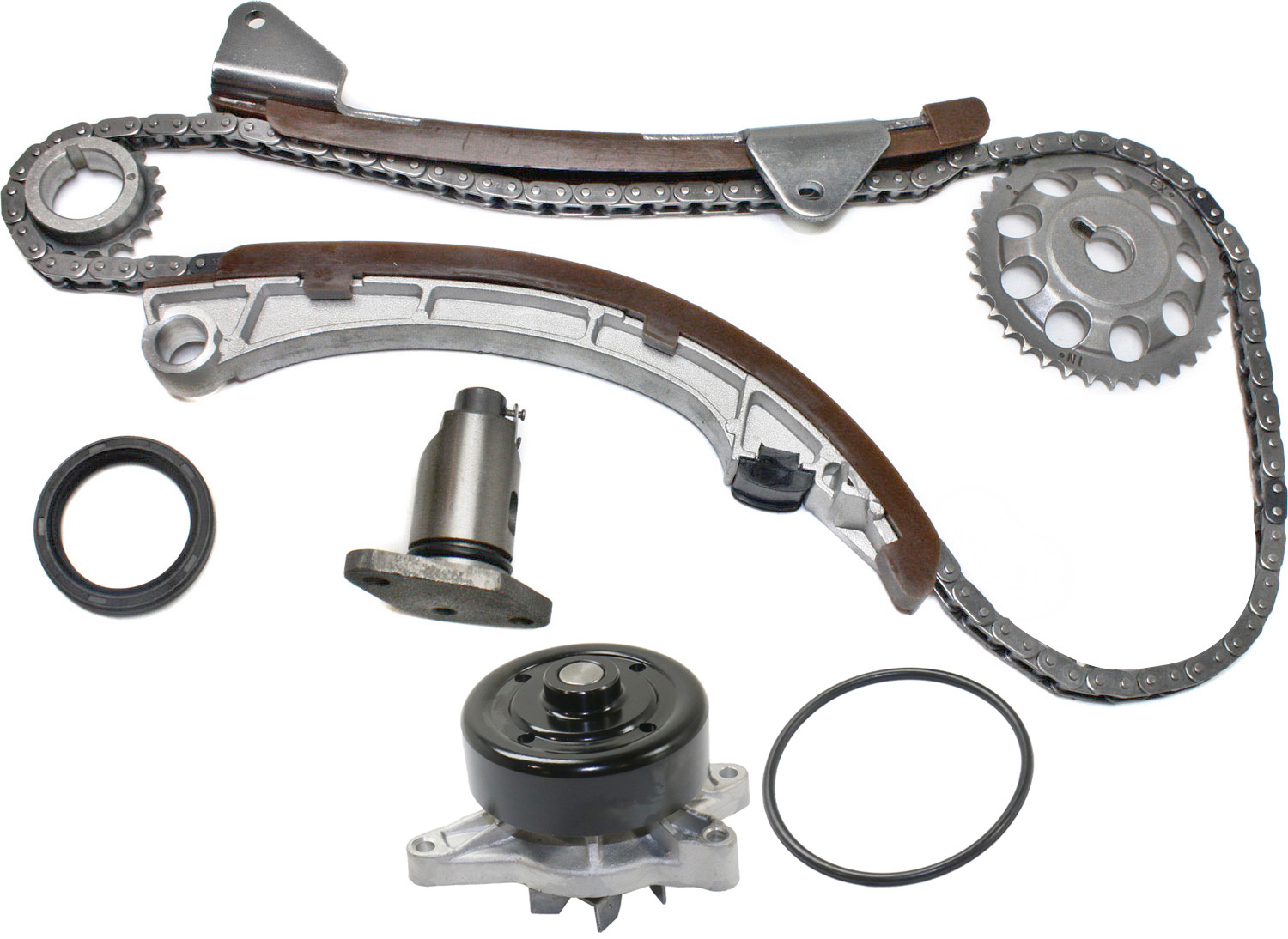 AM VIBE 03-06 COROLLA 04-08 FRONT TIMING CHAIN KIT 2 pc kit with Water Pump SKU KIT 051017-61 OEM 94200SA 1610009170-1610029415
