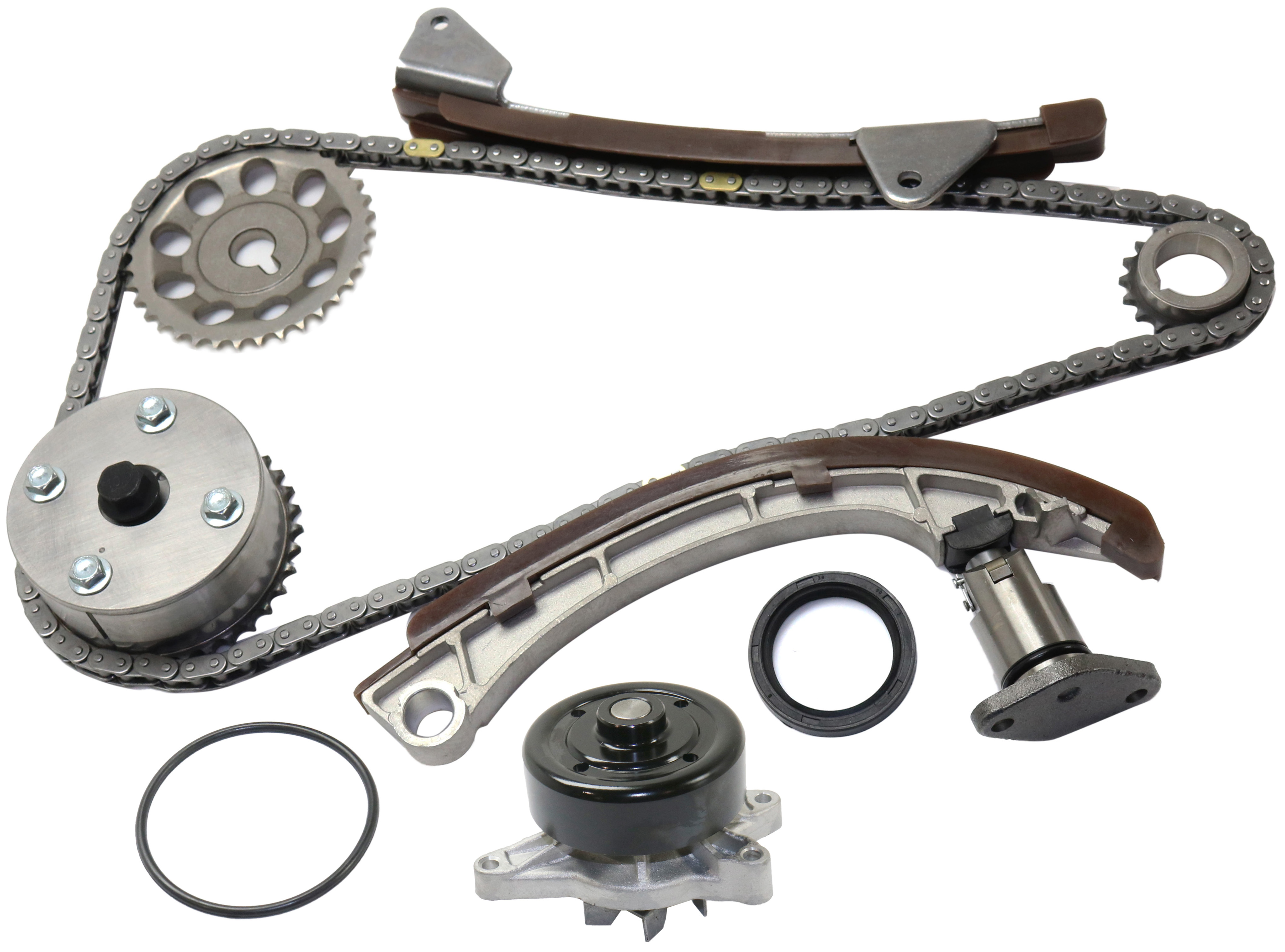 AM COROLLA 04-08 VIBE 03-06 TIMING CHAIN KIT 2 pc kit with Water Pump SKU KIT 051017-62 OEM 1610009170-1610029415