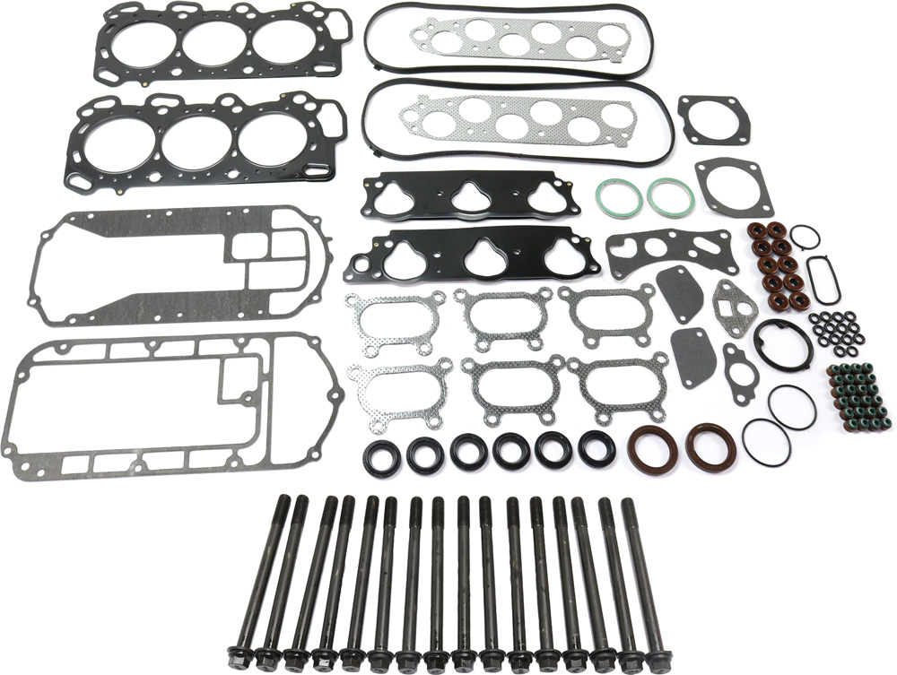 AM MDX 03-06 TL 04-08 CYLINDER HEAD GASKET 2 pc Kit 6 Cyl 3.2L 3.5L SOHC Eng. with Cylinder Head Bolt SKU KIT 051018-03