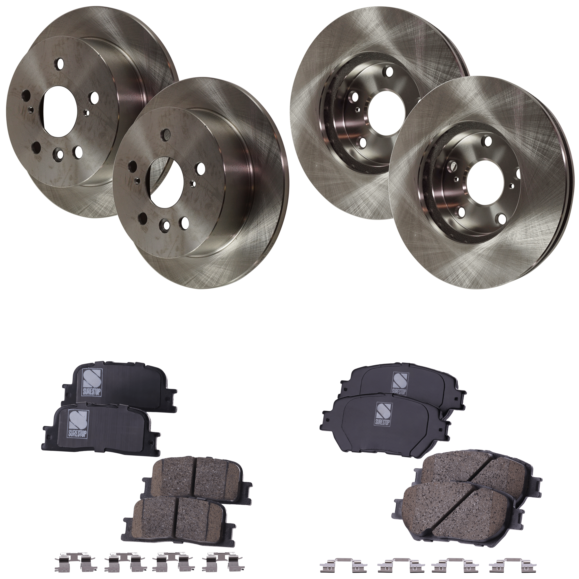 AM CAMRY 02-06 Front and Rear Brake Disc and Pad Kit 8 pc kit SKU KIT 051023-06 OEM 4351233070-4243133100-42431060