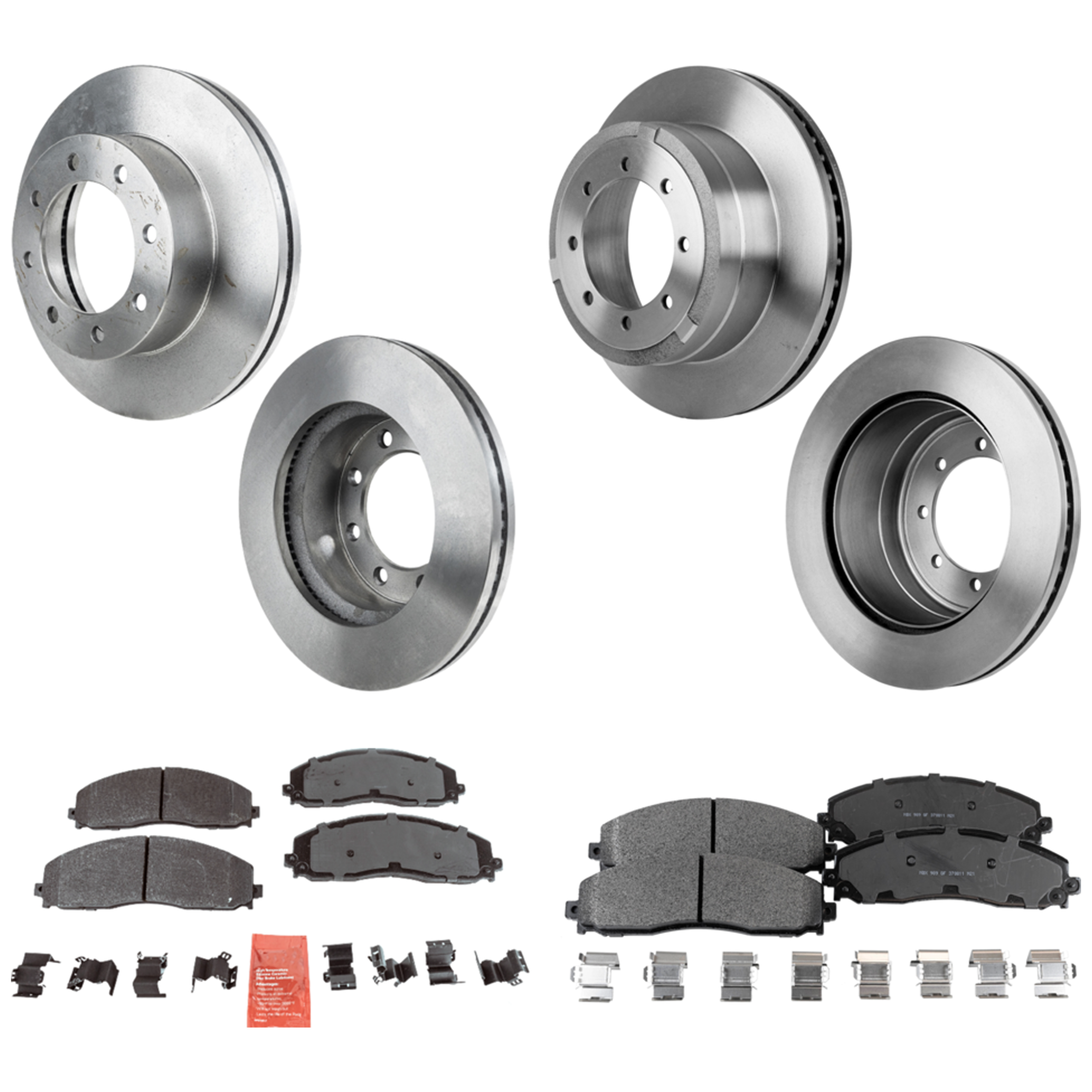 AM F 350 SUPER DUTY 13-20 F 450 SUPER DUTY 13-14 FRONT AND REAR BRAKE DISC AND PAD KIT 8 pc kit SKU KIT 051023-15 OEM DC3Z1125A 42295-850351-6005422