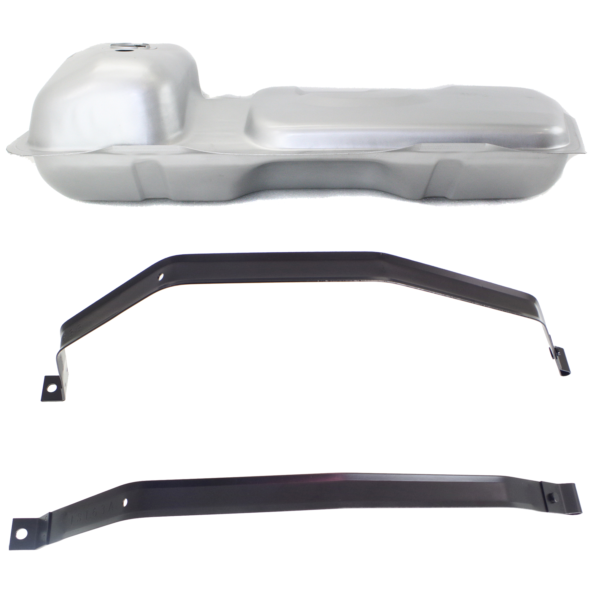 AM CAPRI MUSTANG 81-86 FUEL Tank Steel Carbureted 15.5 Gal. 3 pc Kit with Fuel Strap SKU KIT 051024-02 OEM E4ZZ9002C E7ZZ9092A E7ZZ9092B