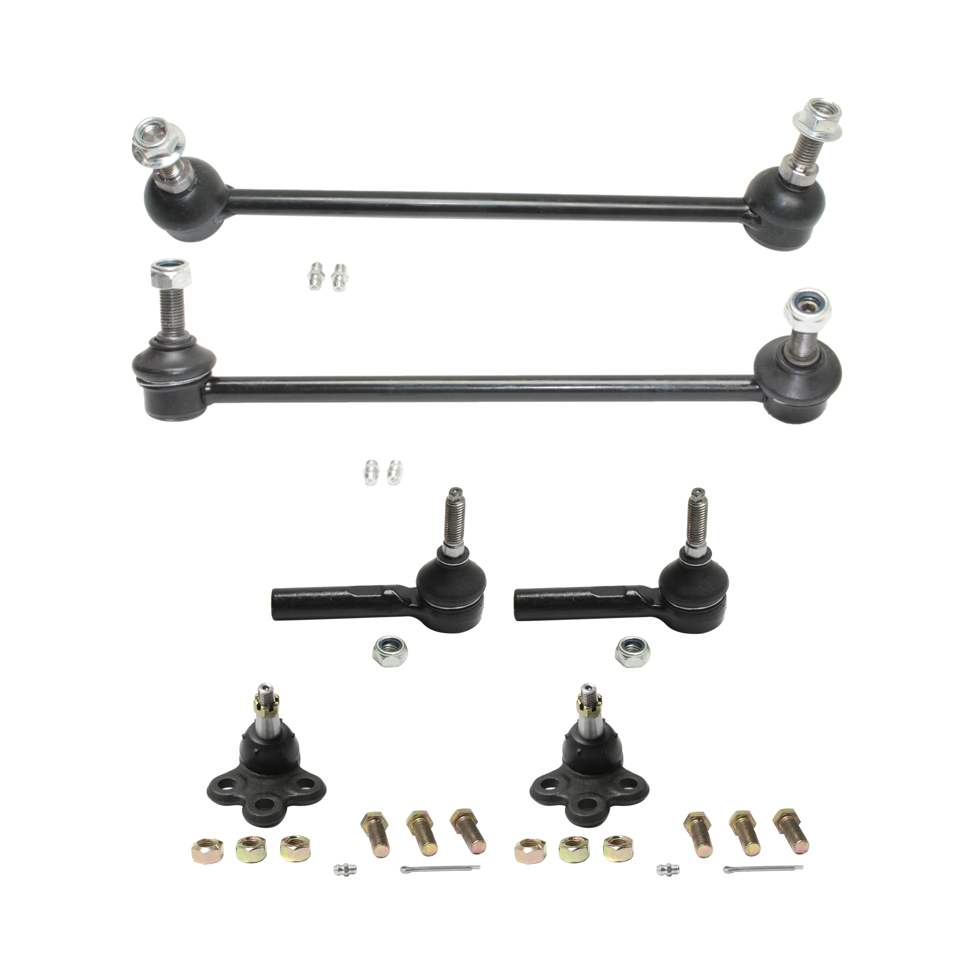 AM VUE 02-07 EQUINOX 05-09 FRONT SWAY BAR LINK RH AND LH 6 pc Kit with Ball Joint and Tie Rod End SKU KIT 051024 C105 OEM 1514170-1880460-2651718-545