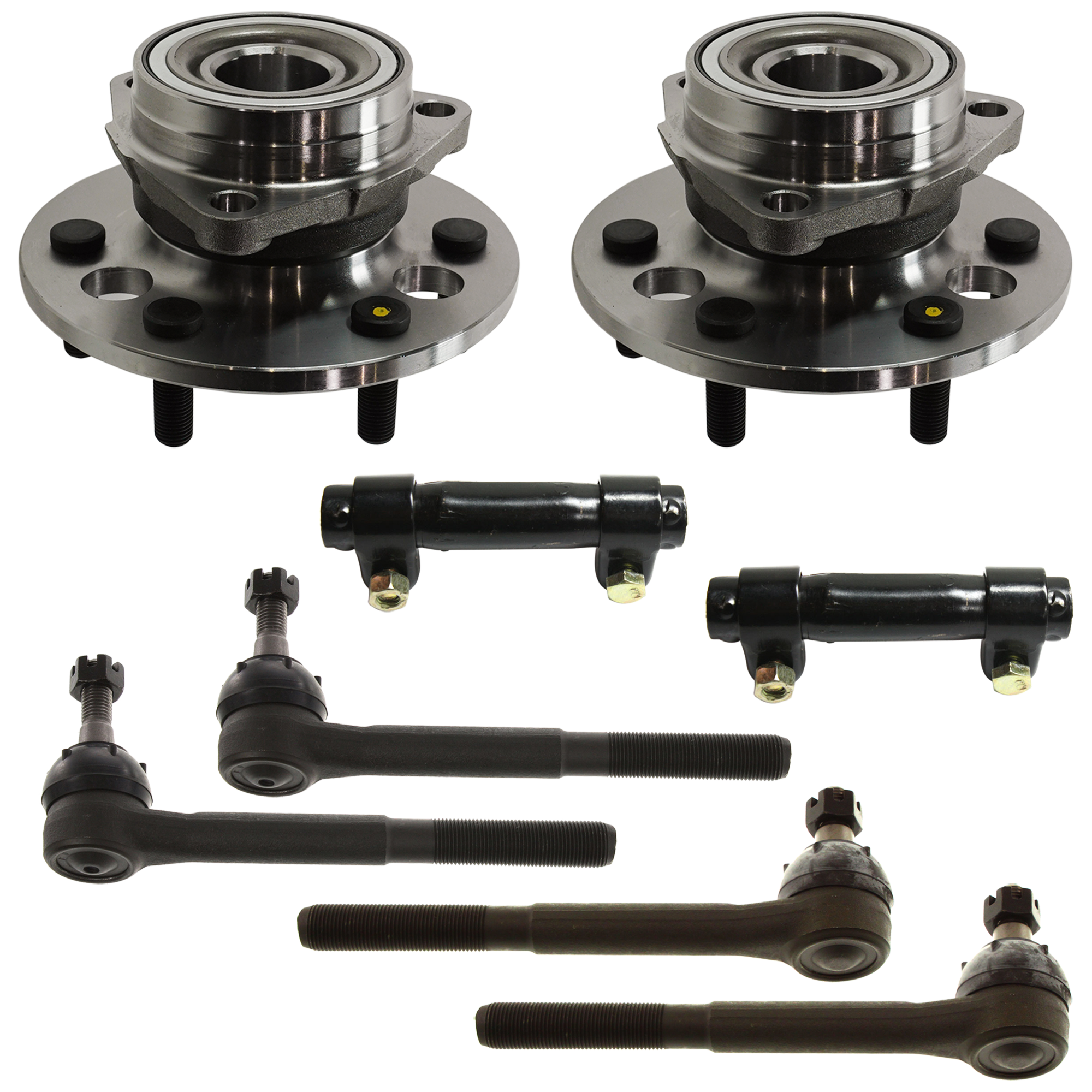 AM K FULL SIZE PICKUP 88-94 FRONT HUB ASSEMBLY RH AND LH 8 pc kit 6 Studs 6 x 5.5 in. Bolt Pattern with Tie Rod Adjusting Sleeve Tie Rod End and Tie Rod End SKU KIT 051024 C114 OEM 40066-515001-715001-951014