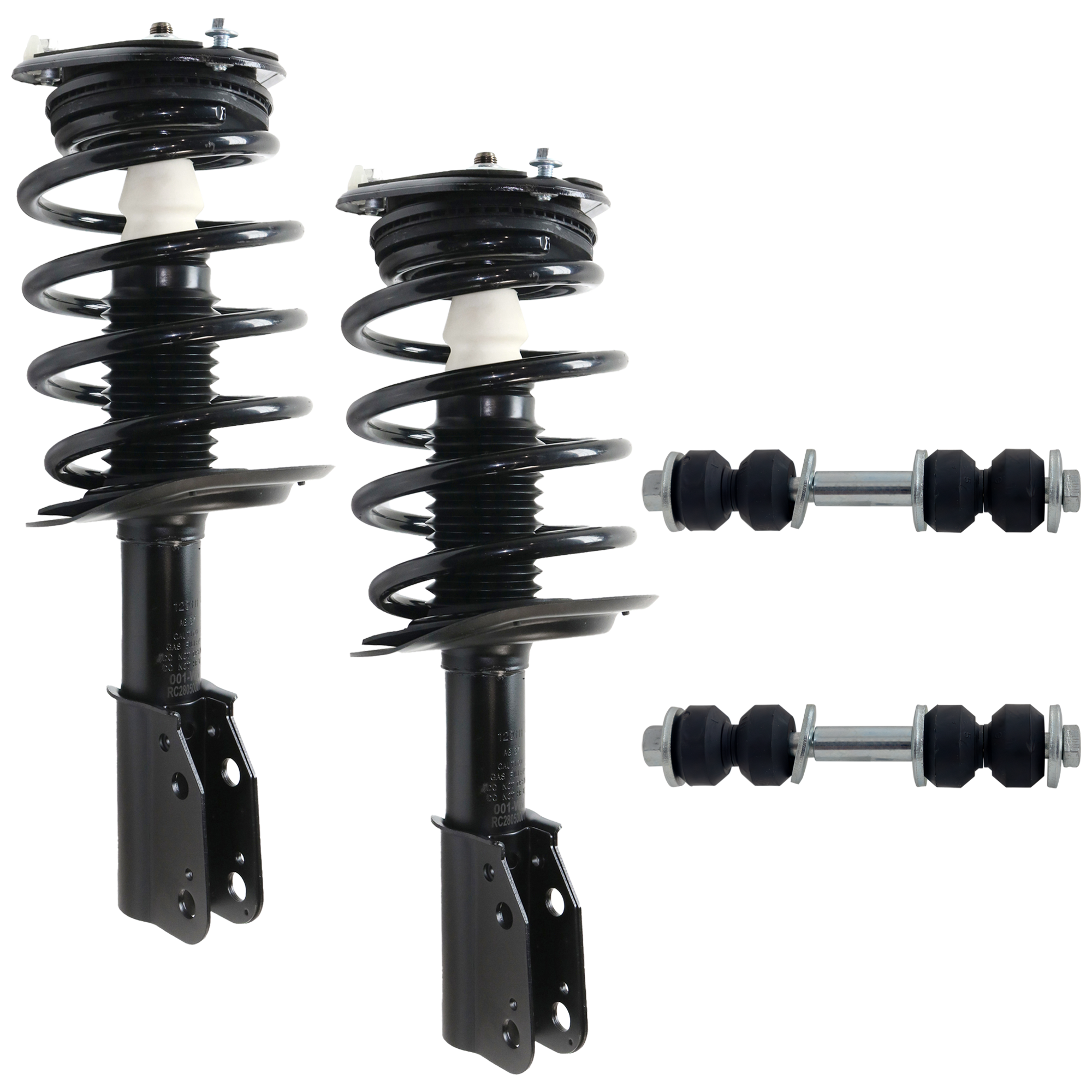 AM LUCERNE DTS 06-11 FRONT FULLY LOADED STRUT RH AND LH Gas Charged Twin tube w o Magnetic Ride Control Suspensionwith Sway Bar Link 4 pc Kit with Sway Bar Link SKU KIT 051024 C117 OEM 20759949-15211374-684011-26520