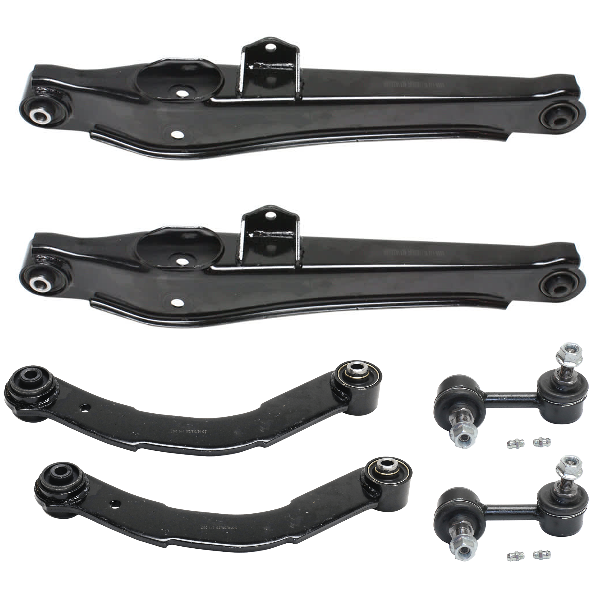 AM PATRIOT COMPASS 07-09 REAR CONTROL ARM RH AND LH Upper and Lower w o ball joint w bushing 6 pc kit with Sway Bar Link SKU KIT 051024 C132 OEM 18322-1015596-18750289-46G0431