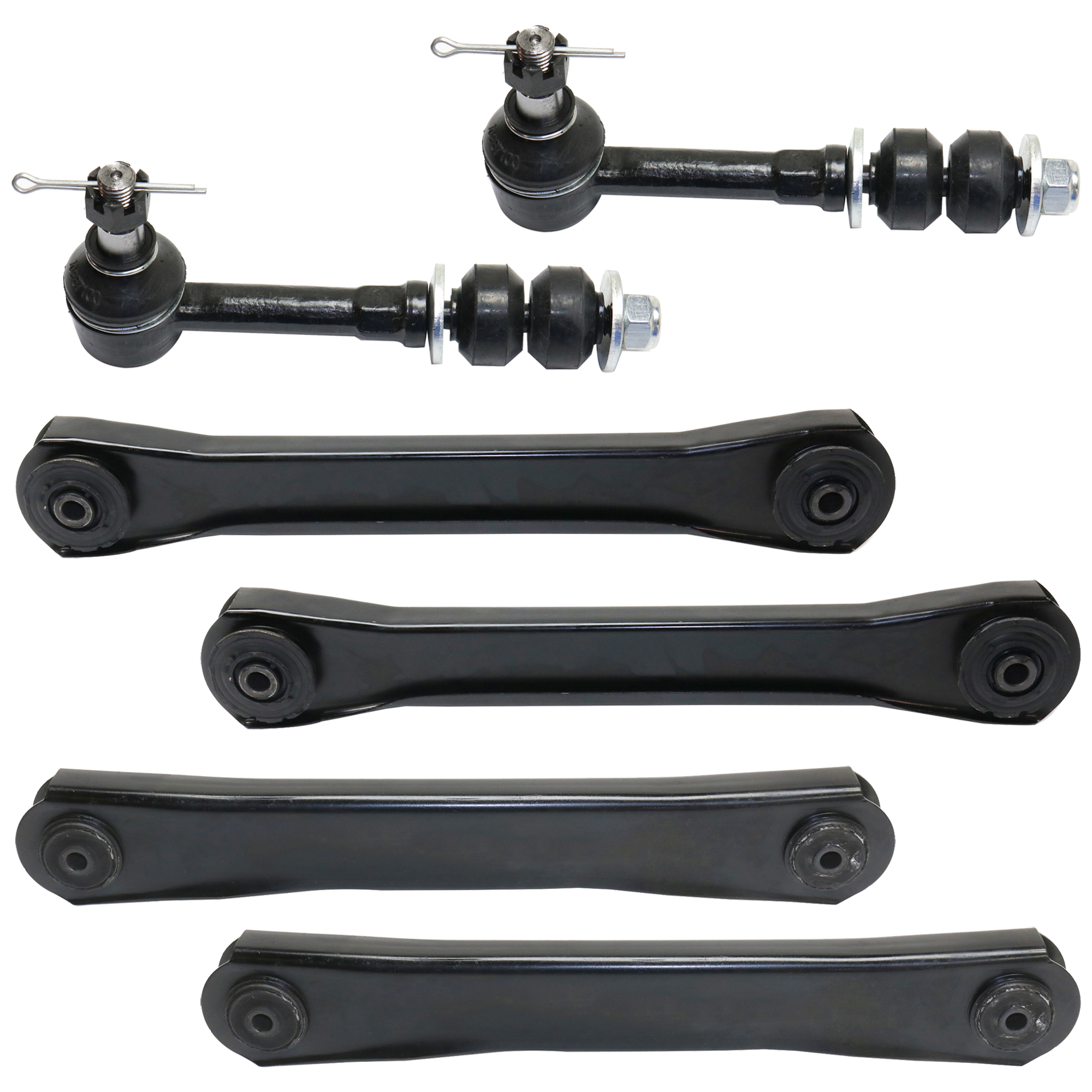 AM DODGE FULL SIZE PICKUP 95-99 FRONT CONTROL ARM RH AND LH Upper and Lower 6 pc kit with Sway Bar Link SKU KIT 051024 C136 OEM 52038752AC 52038850AC 52038850
