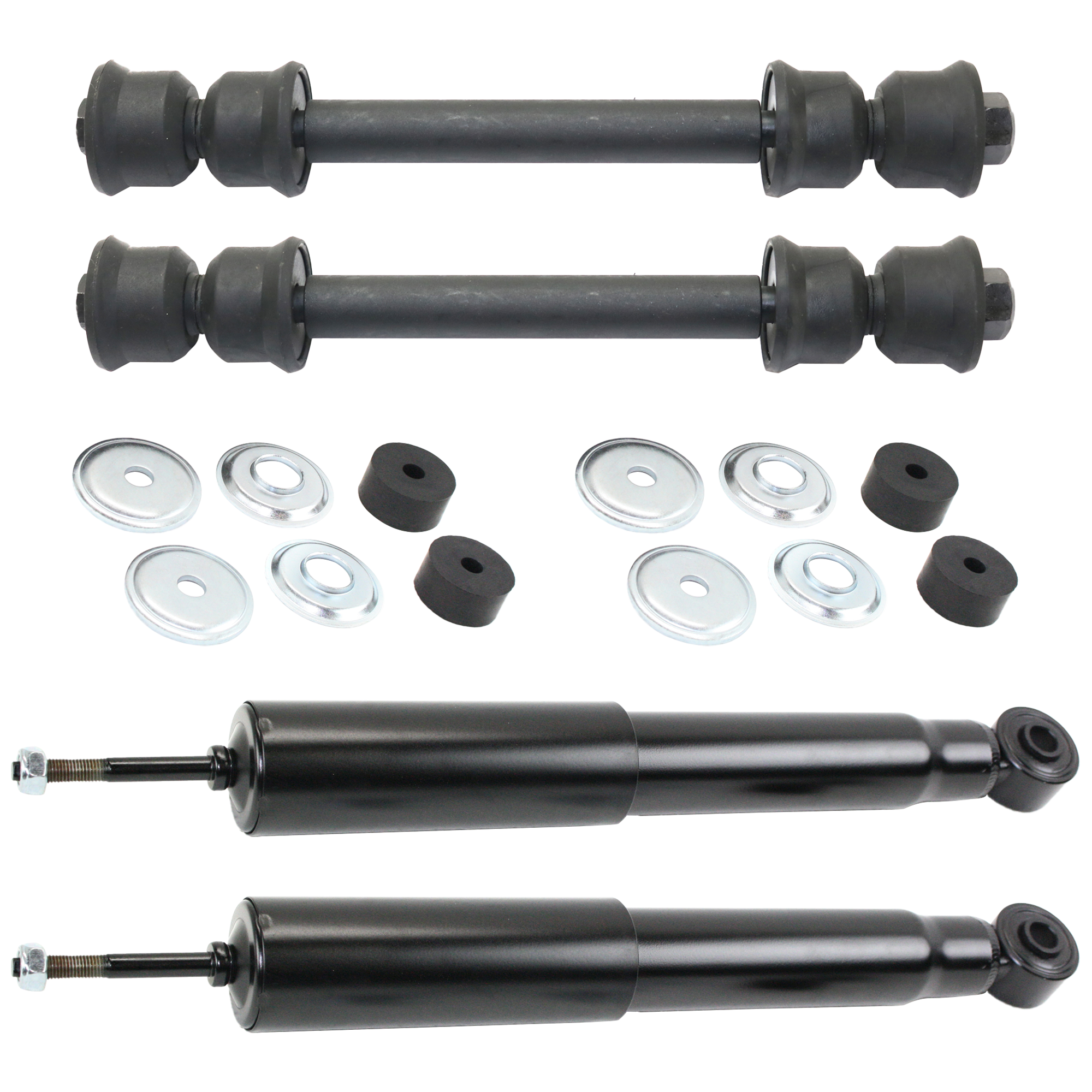 AM SUBURBAN 2500 YUKON XL 2500-00-13 FRONT SHOCK RH AND LH Gas Charged Twin tube 4 pc Kit with Sway Bar Link SKU KIT 051024 C79 OEM 12477867-12477868-15835052-6L2