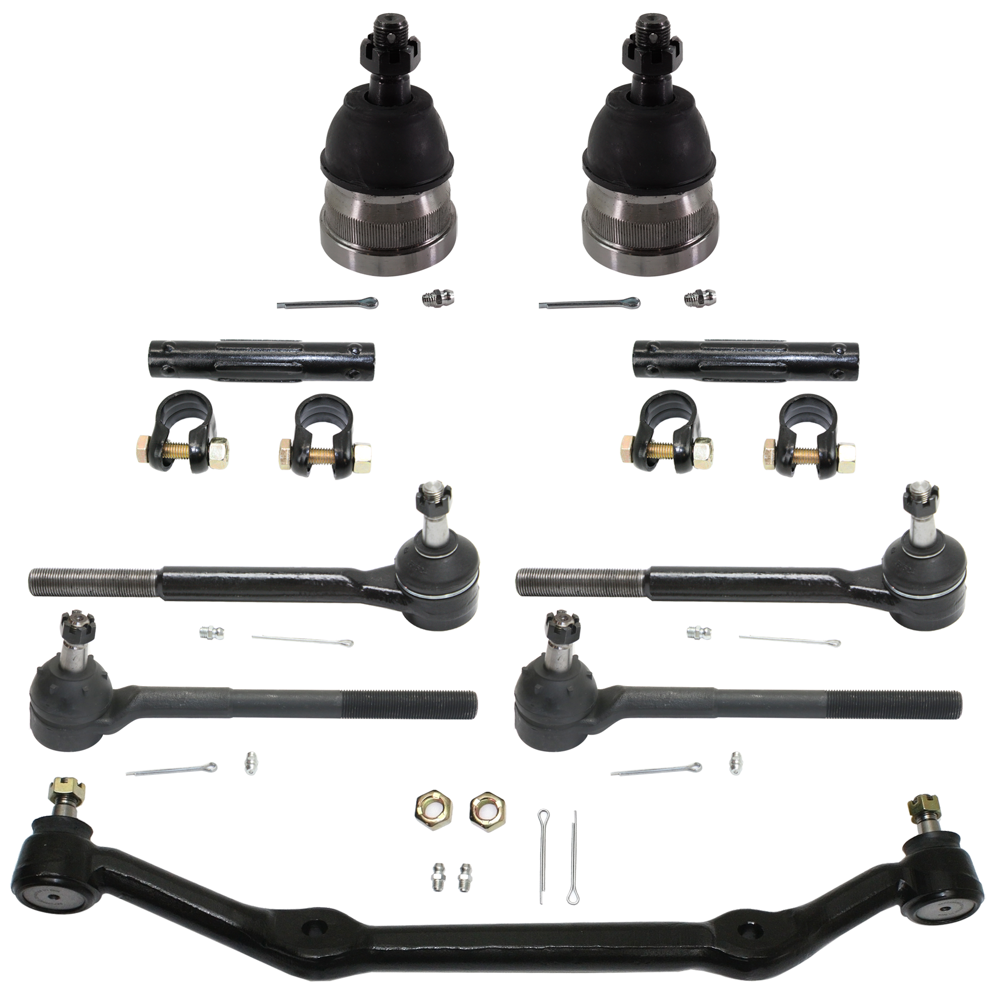 AM S10-82-95 S10 BLAZER 83-94 CENTER LINK Front 9 pc kit with Ball Joint Tie Rod Adjusting Sleeve and Tie Rod End SKU KIT 051024 C85 OEM 346322-1386001-2721591-4351