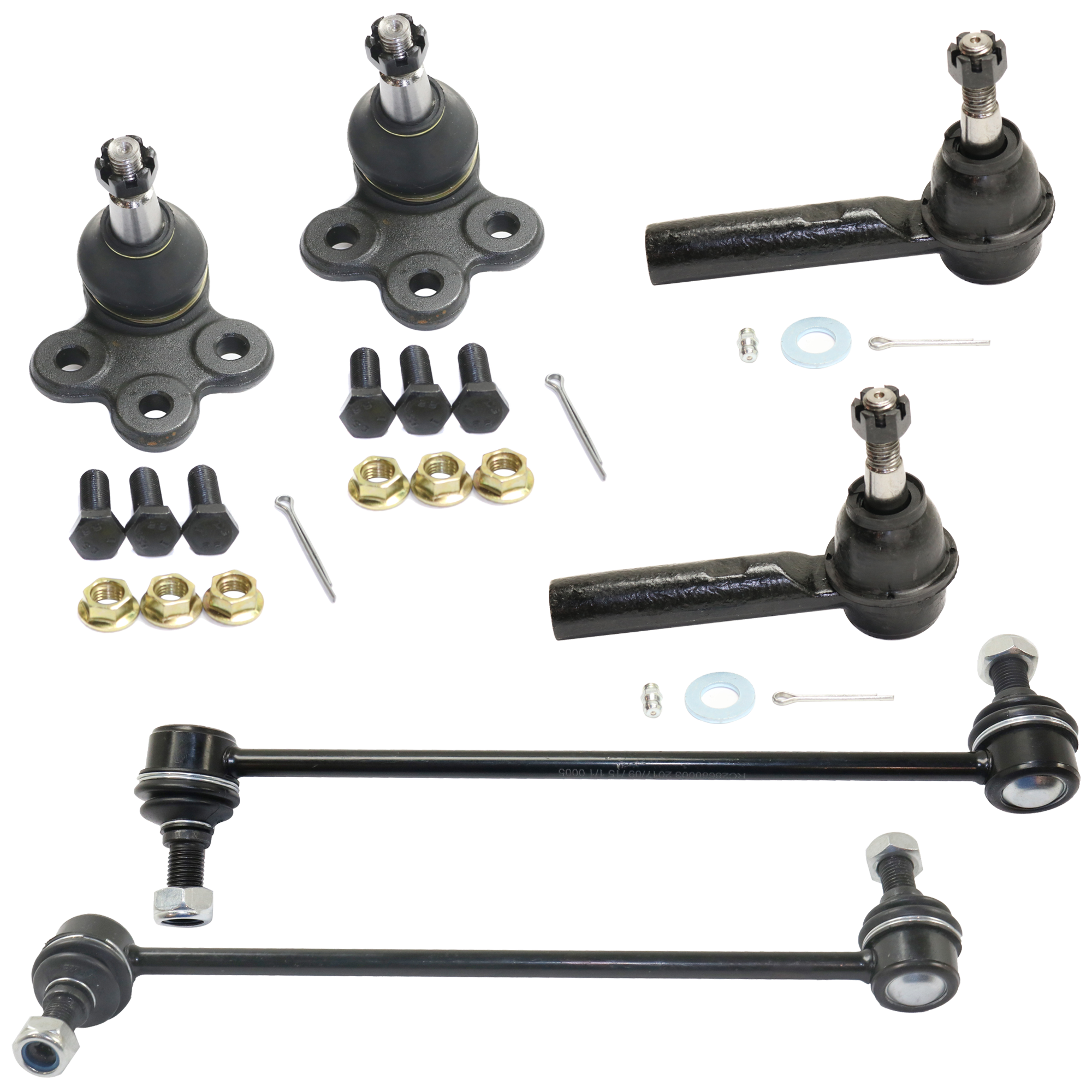 AM EQUINOX TERRAIN 10-17 FRONT BALL JOINT RH AND LH Lower 6 pc kit with Sway Bar Link and Tie Rod End SKU KIT 051024 C92 OEM GS50519-1017499-2653026-545174