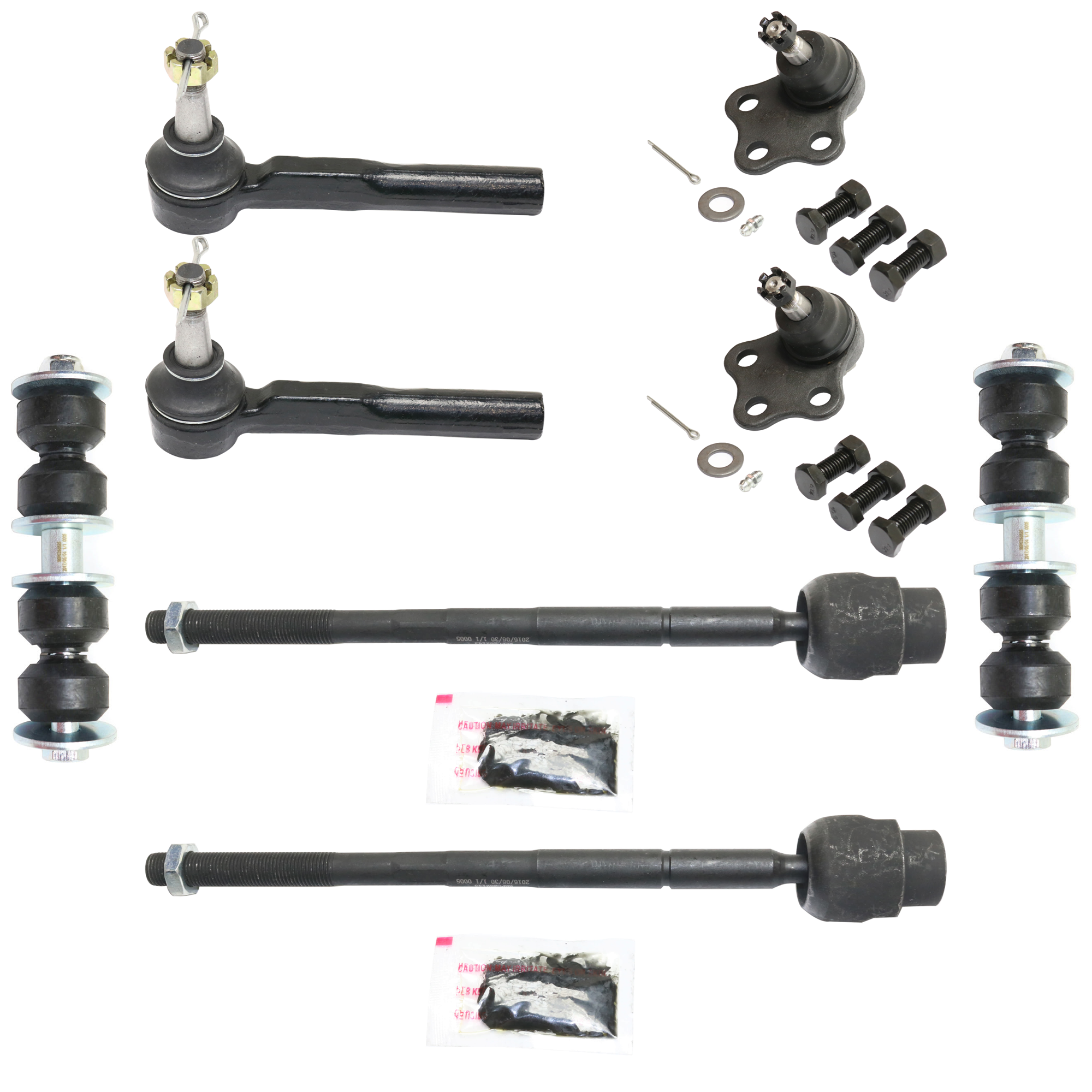 AM GRAND AM 99-05 MALIBU 97-03 FRONT BALL JOINT RH AND LH Lower 8 pc kit with Sway Bar Link and Tie Rod End SKU KIT 051024 C94 OEM 104258-282022-2601490-5051102