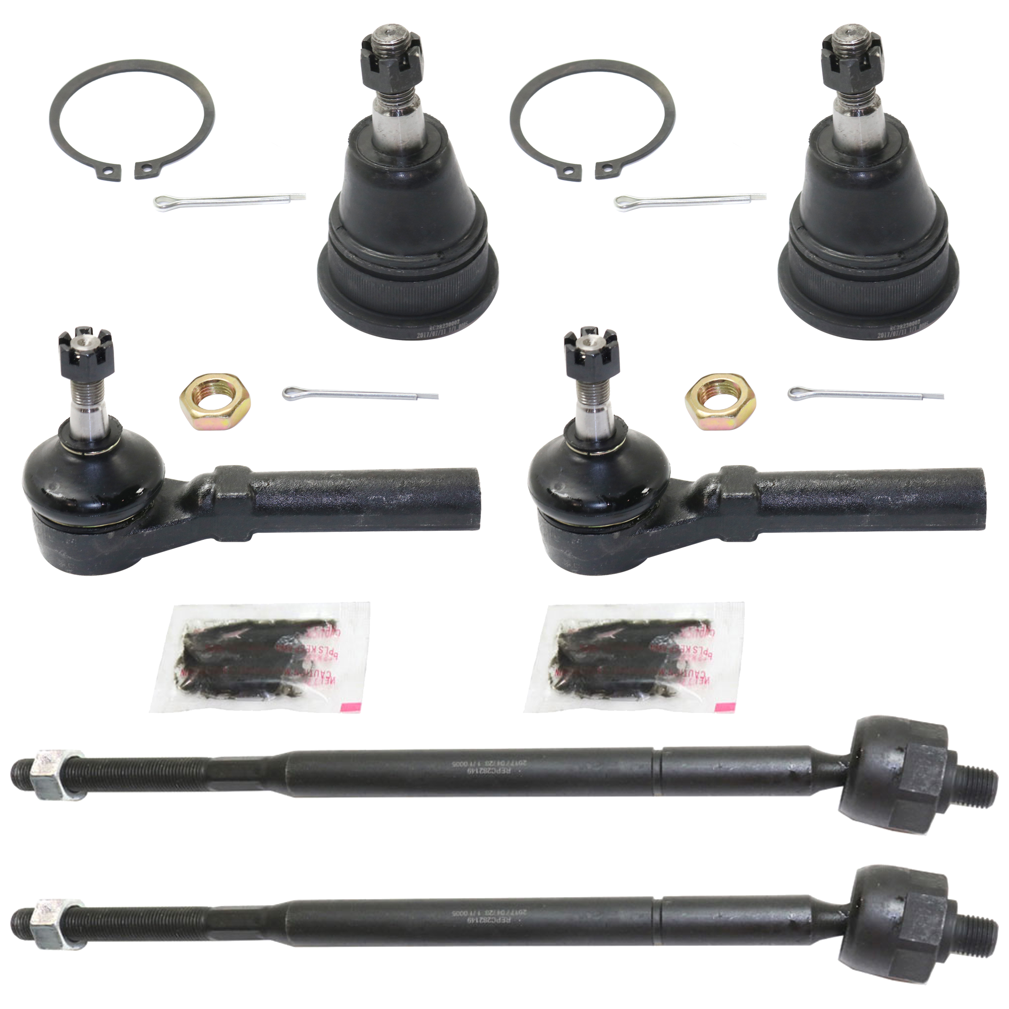 AM TOWN COUNTRY GRAND CARAVAN 08-10 FRONT TIE ROD END RH AND LH Upper and Lower 6 pc kit with Ball Joint SKU KIT 051024 C97 OEM 2695621-4051203-4743177AF 5006