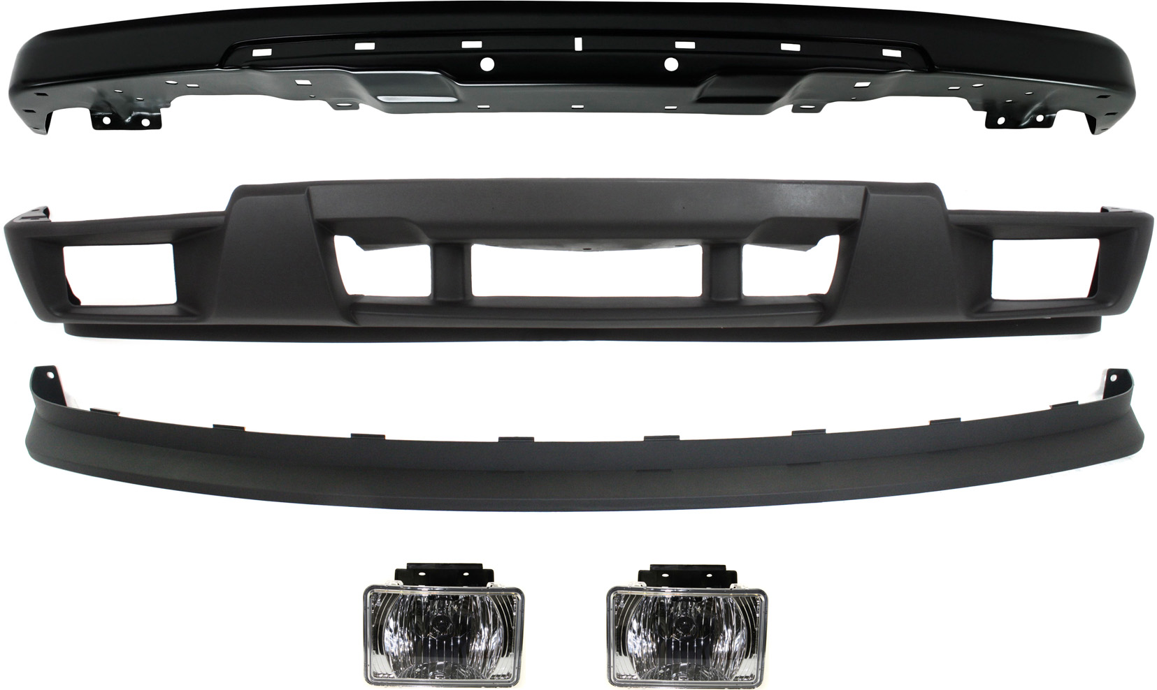 AM CANYON COLORADO 04-12 FRONT BUMPER 5 pc kit with Bumper Cover Fog Lights and Valance SKU KIT 051117-01 Partslink GM1002461 GM1000722 GM2592135 GM1092183 OEM 19209326-12335805-22863814-158