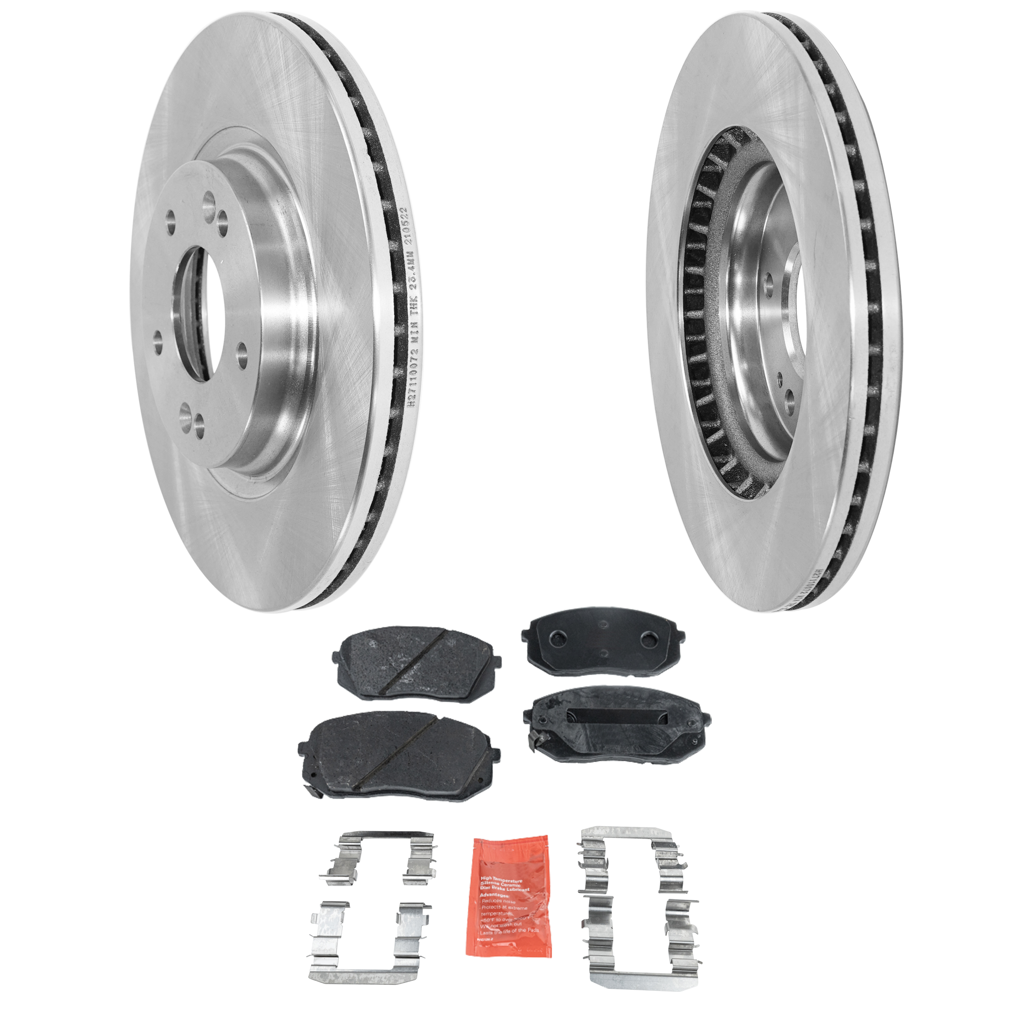 AM SONATA 15-15 FRONT BRAKE DISC AND PAD KIT 4 pc Kit SKU KIT 051223-109 OEM 51712C2000-581011DA00-581012SA