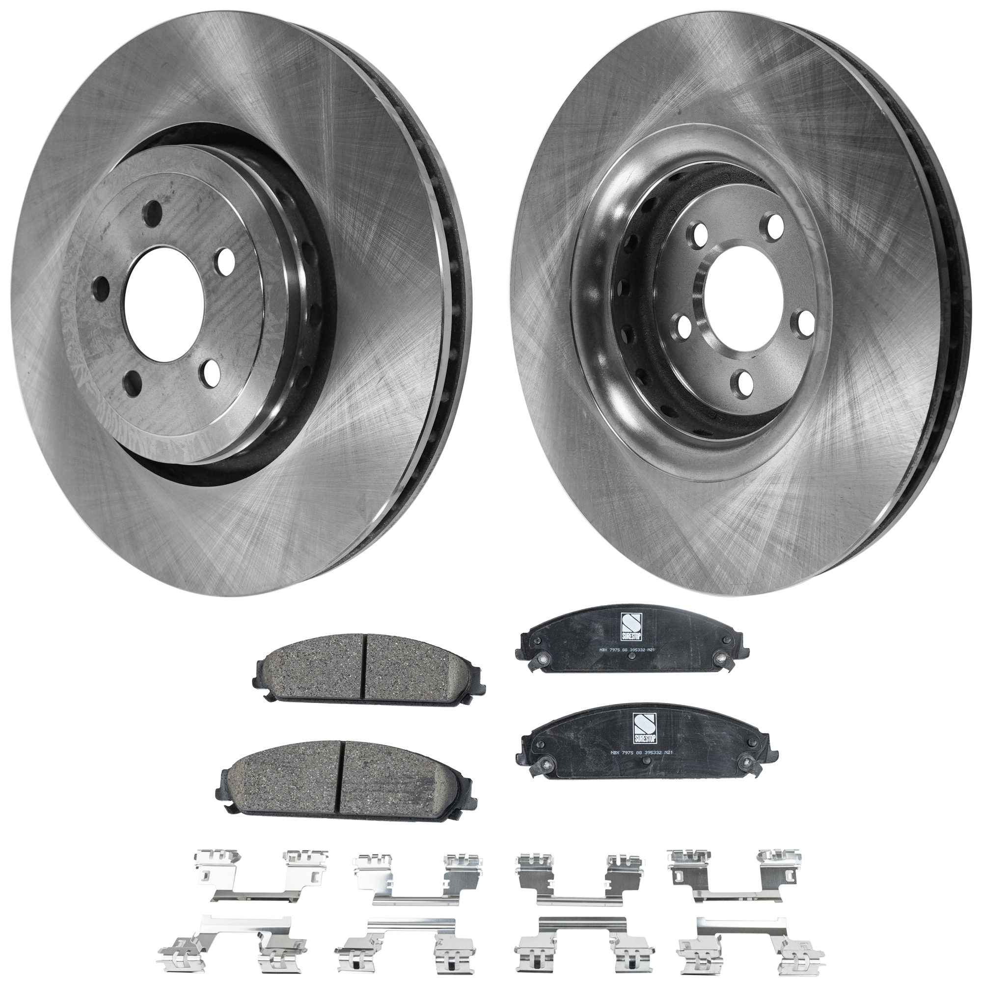 AM CHALLENGER 17-19 CHARGER 14-14 CHRYSLER 300-14-18 FRONT BRAKE DISC AND PAD KIT 2 Wheel Set SKU KIT 051223-56 OEM 12163086-43196-850358-60040035