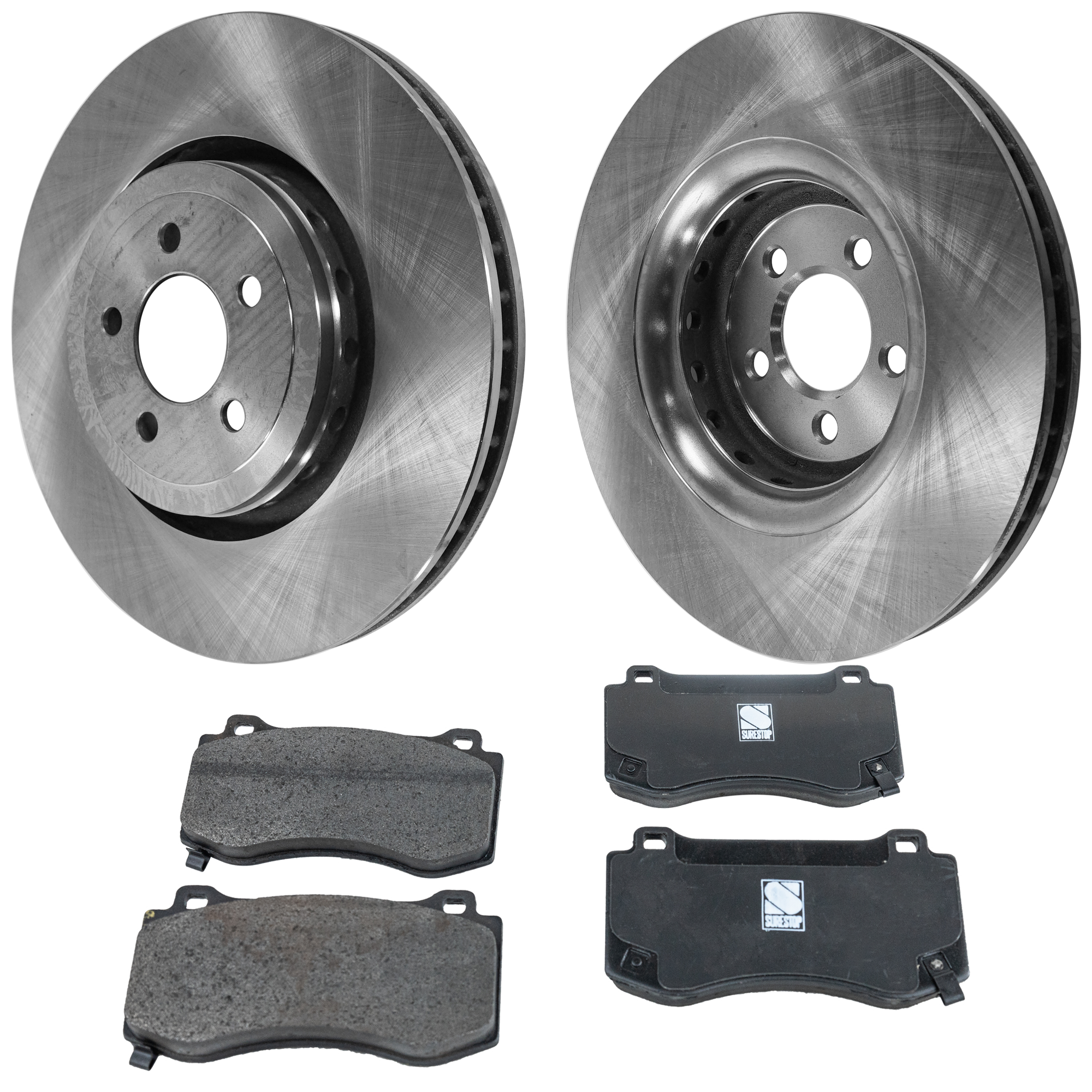 AM CHALLENGER 18-20 FRONT BRAKE DISC AND PAD KIT 2 Wheel Set Plain Surface 5 Lugs Semi Metallic SKU KIT 051223-57 OEM 12163086-43196-850358-60040035