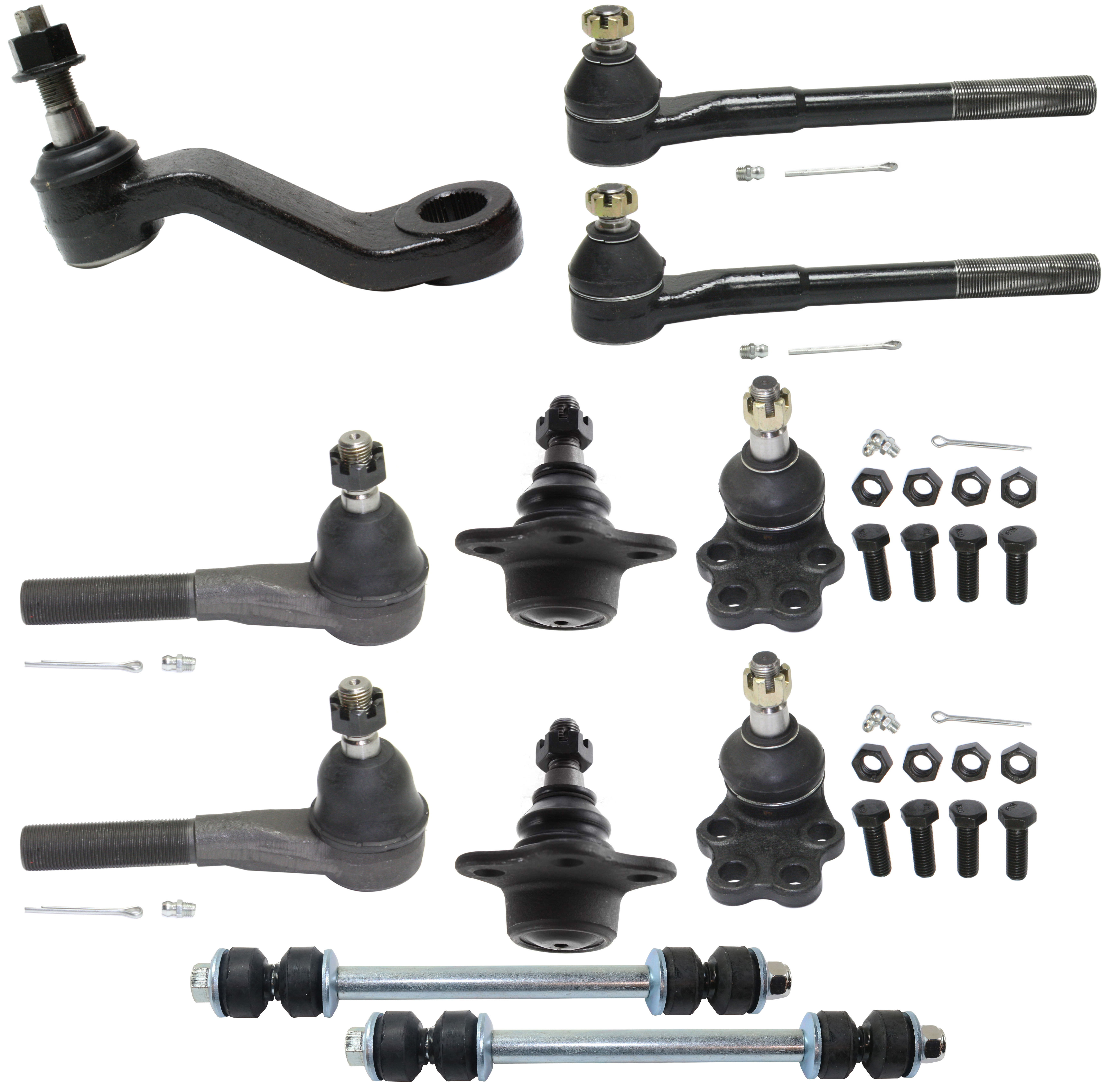 AM RAM 1500-00-01 FRONT SUSPENSION KIT 11 pc kit with Pitman Arm Sway Bar Links Ball Joints and Tie Rod Ends SKU KIT 051414-04 OEM 104276-2601534-5021289-5051277
