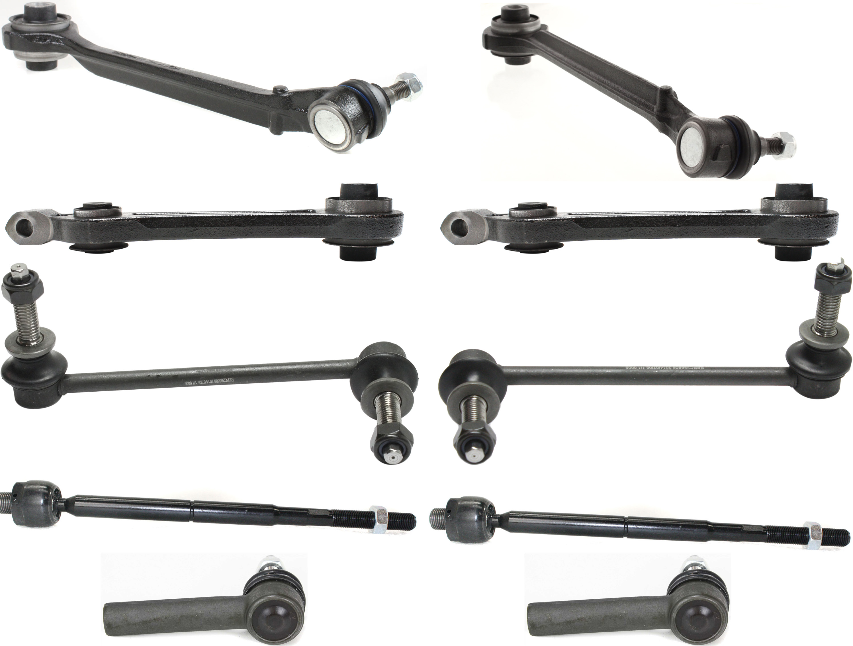 AM CHRYSLER 300-05-10 FRONT CONTROL ARM KIT RH AND LH Lower Forward and Rearward Lower Frontward w ball joint s Lower Rearward w o ball joint s 10 pc Kit with Sway Bar Link and Tie Rod End SKU KIT 051414-08 OEM 4782561AE 68002123AC 4782613