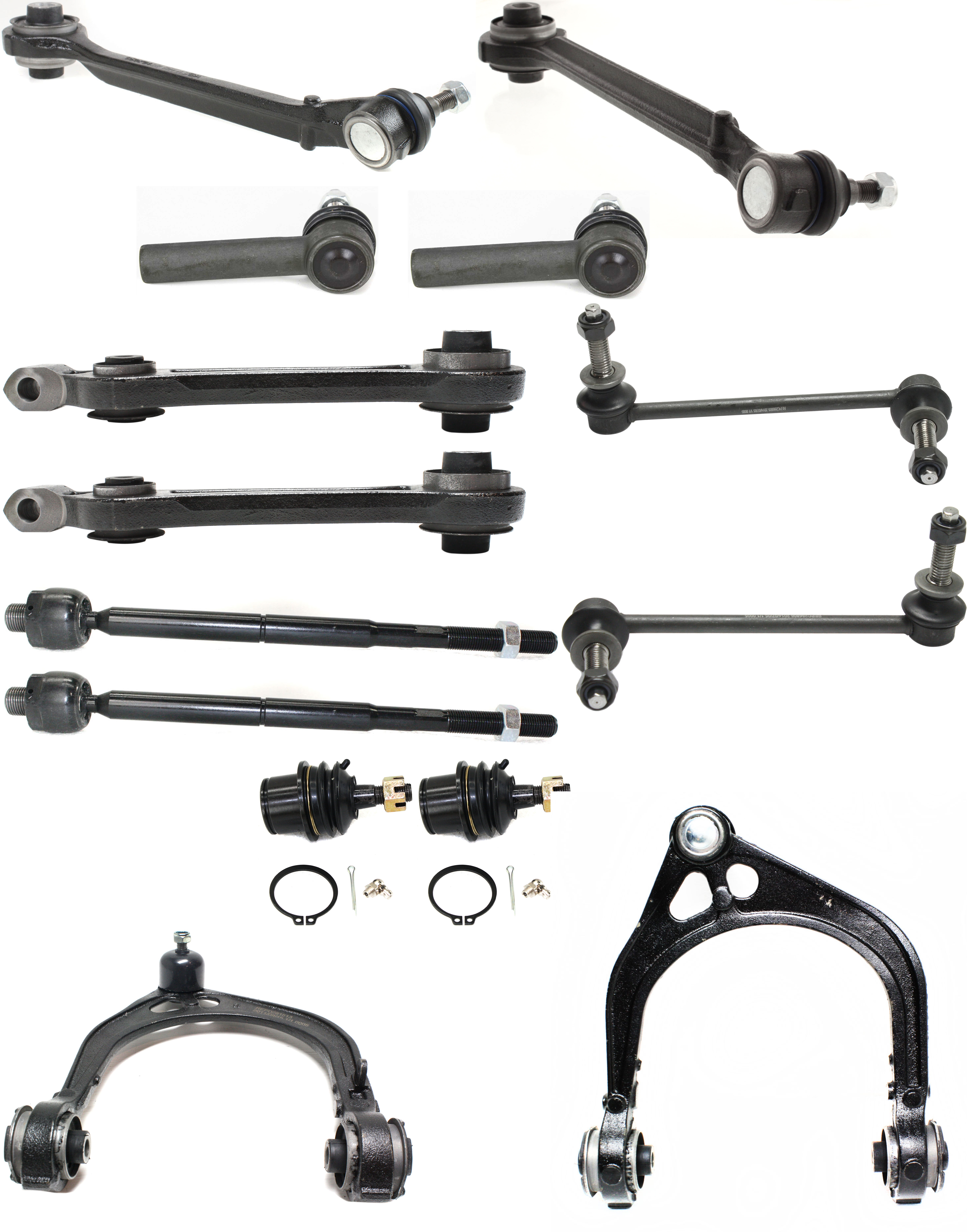 AM CHRYSLER 300-05-10 FRONT CONTROL ARM KIT RH AND LH Upper and Lower Forward and Rearward Upper w ball joint s Lower Frontward w ball joint s Lower Rearward w o ball joint s 14 pc Kit SKU KIT 051414-10 OEM 2601744-5051433-45D2442-46D