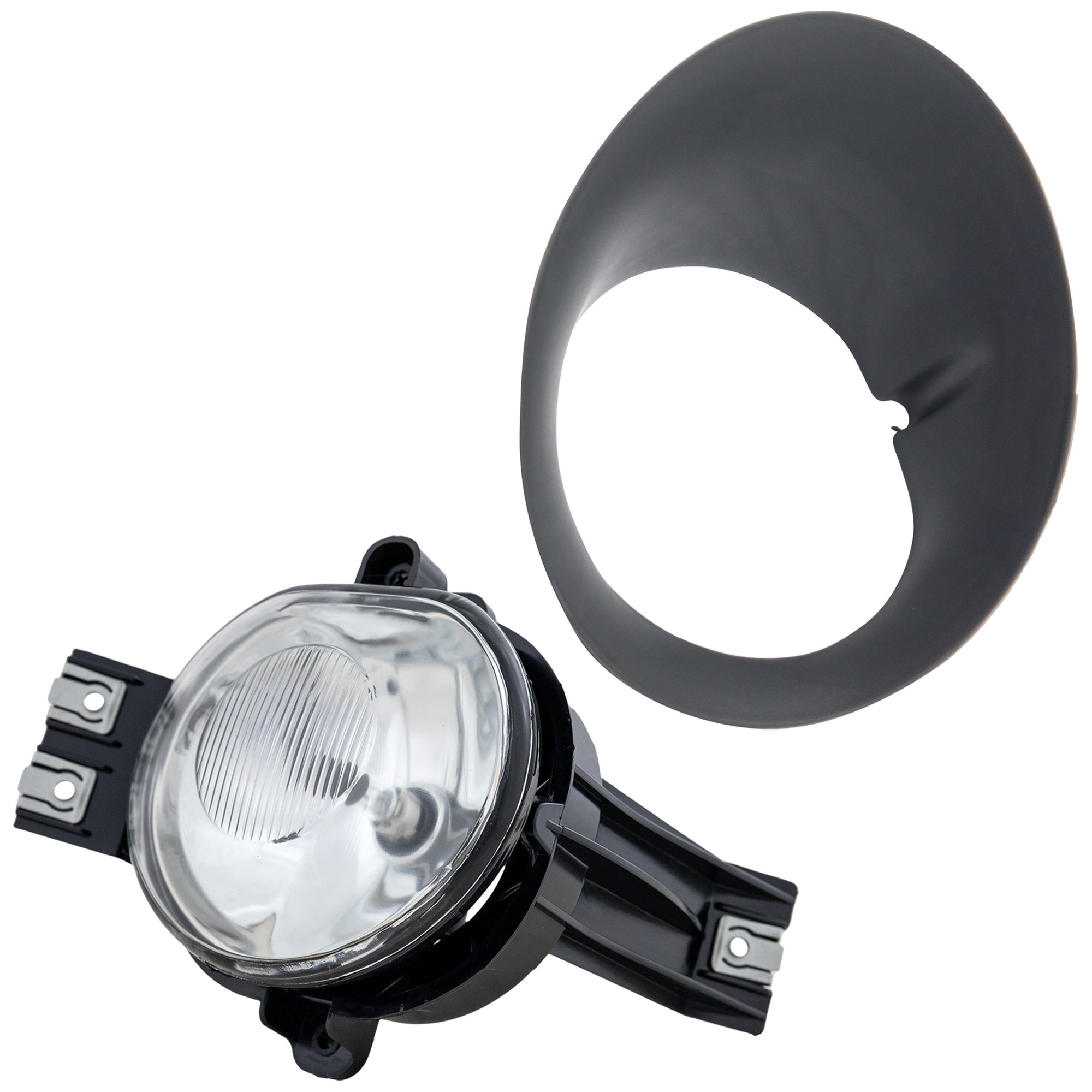 AM RAM FULL SIZE PICK UP 02-09 FRONT FOG LAMP LH 2 pc kit Assembly Halogen with Fog Lamp Molding SKU KIT 051424-04 Partslink CH2592121 CH2598101 OEM 55077475AE 55077239AD 55077239