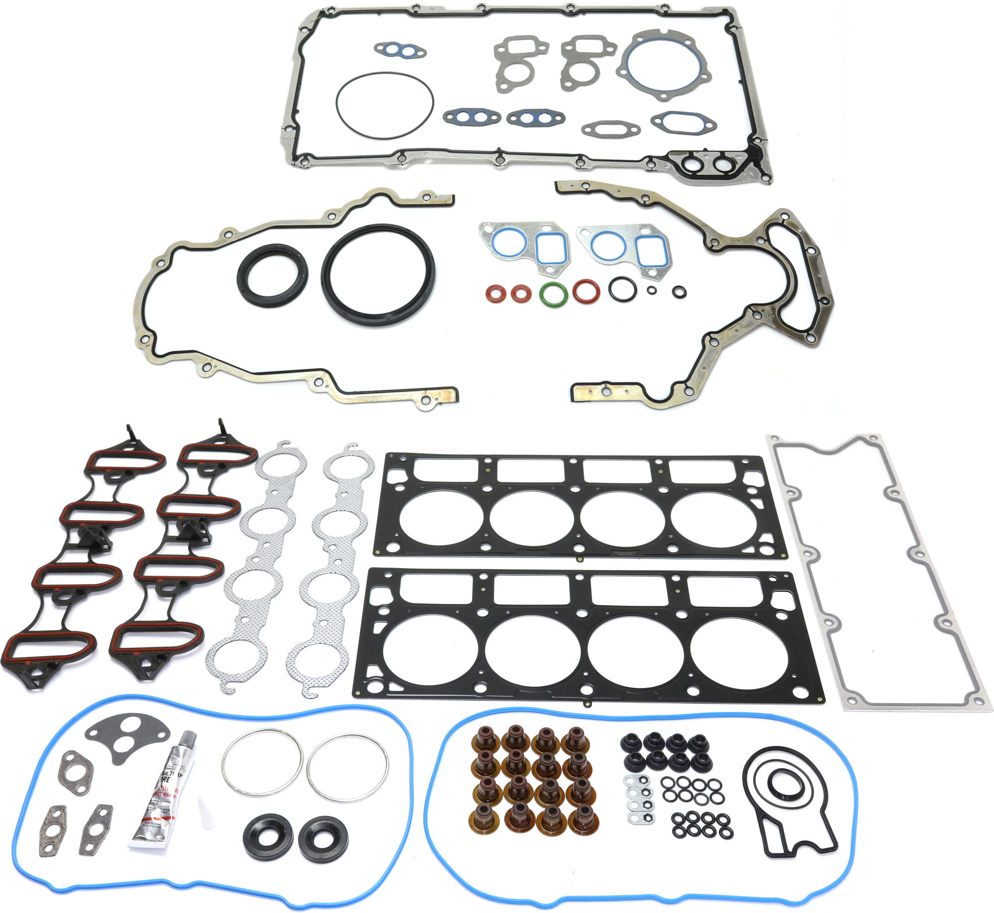 AM SIERRA SILVERADO P U 01-03 ENGINE GASKET SET 2 pc Kit 8 Cyl 6.0L Engine w Cylinder Head Gasket Engine Conversion Gasket Set SKU KIT 051617-12