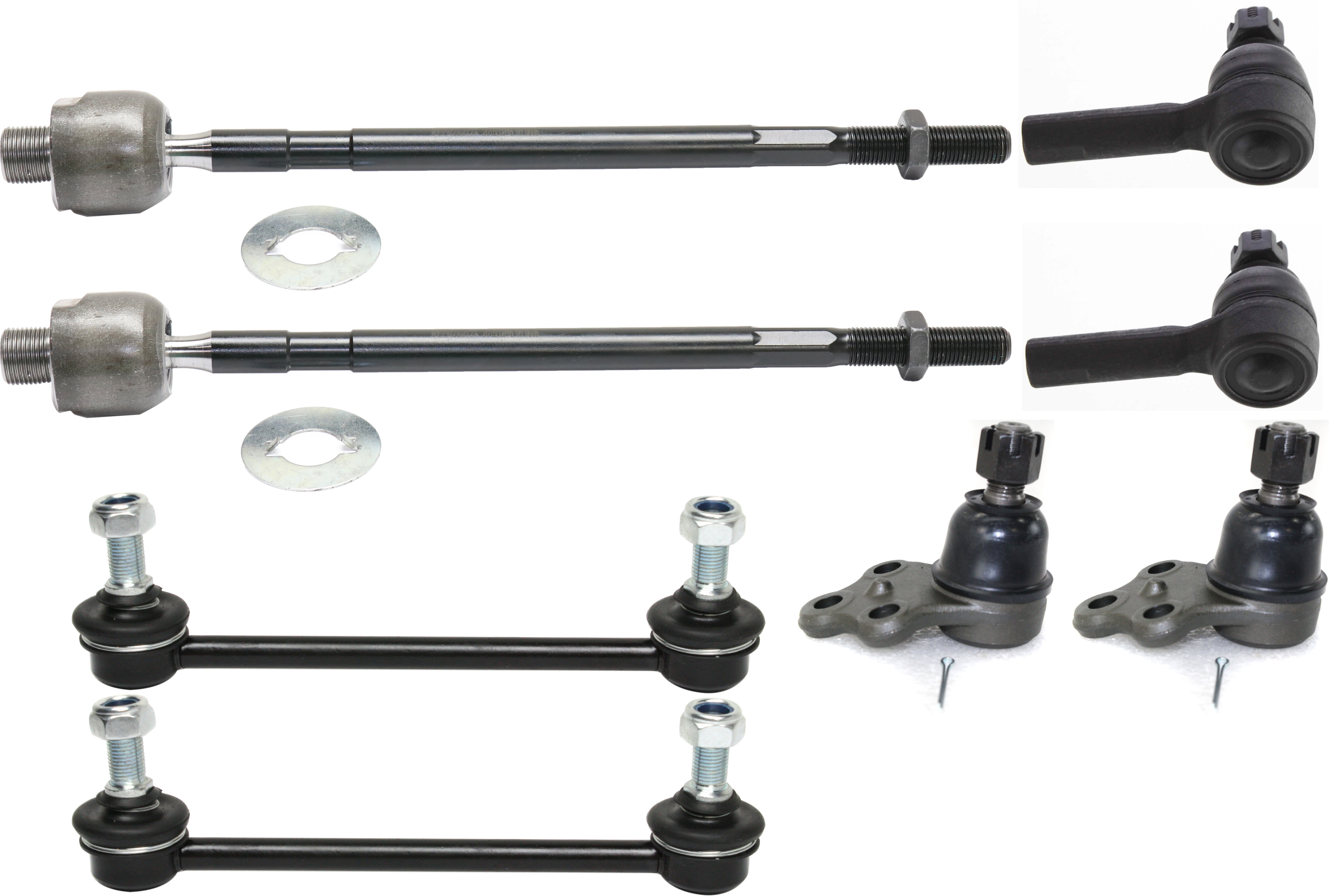 AM PATHFINDER 96-04 QX4-97-03 FRONT SUSPENSION KIT 8 pc kit with Ball Joints Sway Bar Links and Tie Rod Ends SKU KIT 051617-14 OEM D01600W025-18246-1014870-26513