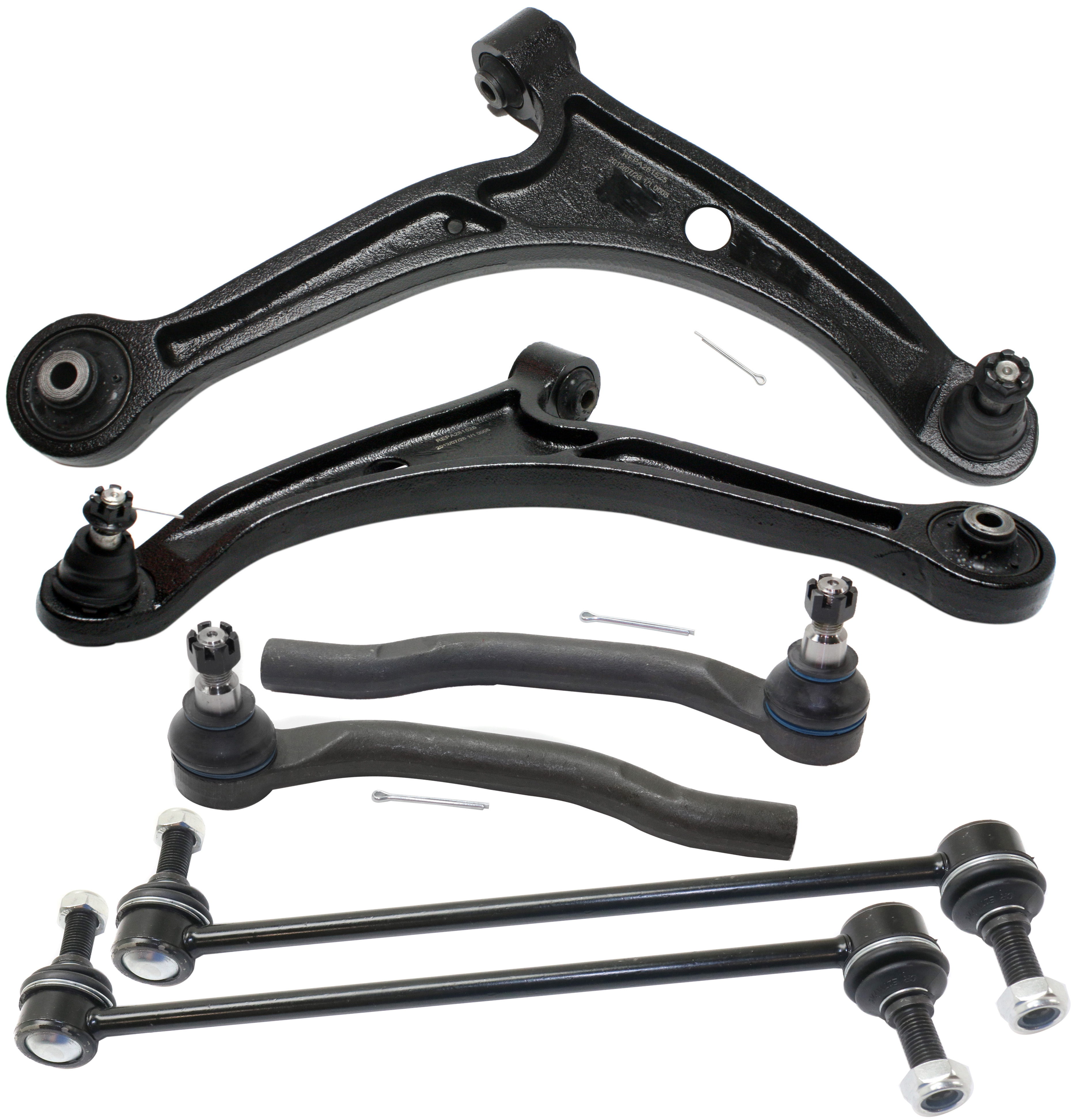 AM MDX 01-05 PILOT 03-05 FRONT CONTROL ARM KIT RH AND LH Lower w ball joint s 6 pc Kit with Sway Bar Link and Tie Rod End SKU KIT 051618-07 OEM 51360S3VA01-51360S3VA03-51360S