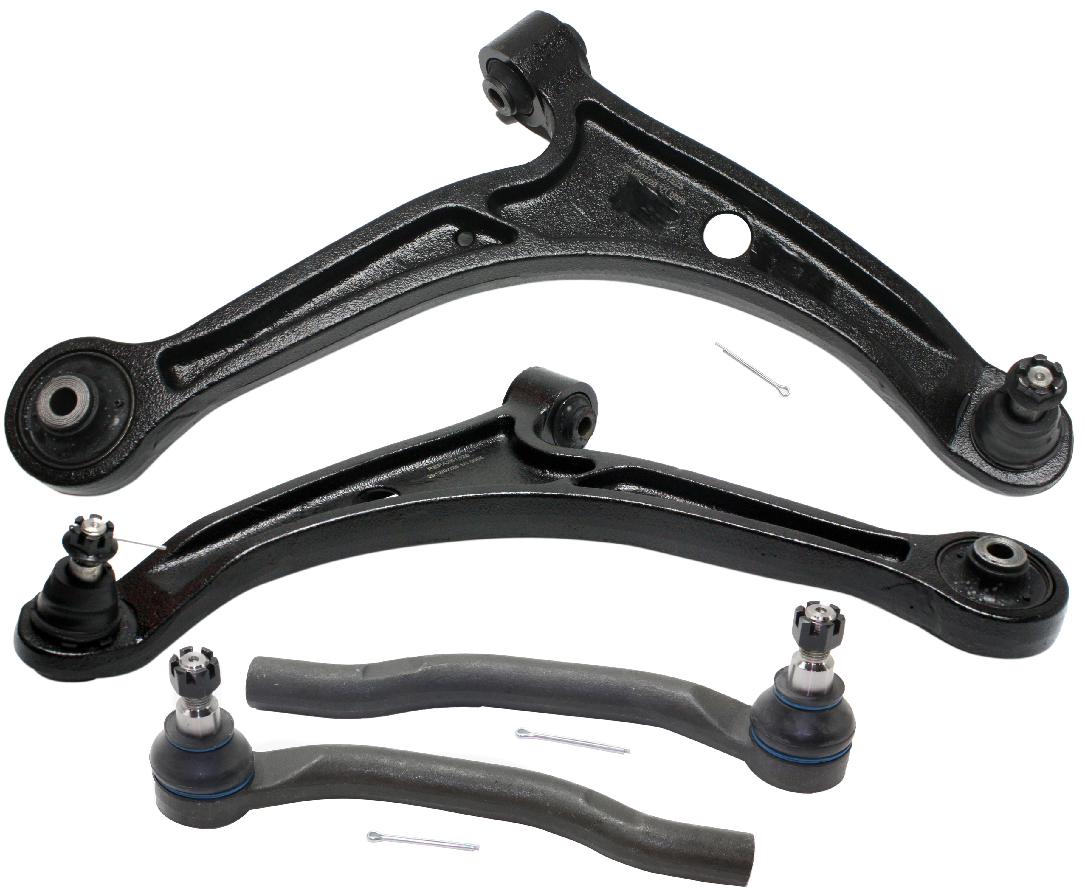 AM MDX 01-06 PILOT 03-08 FRONT CONTROL ARM KIT RH AND LH Lower 4 pc Kit with Tie Rod End SKU KIT 051618-10 OEM 51360S3VA01-51360S3VA03-51360S