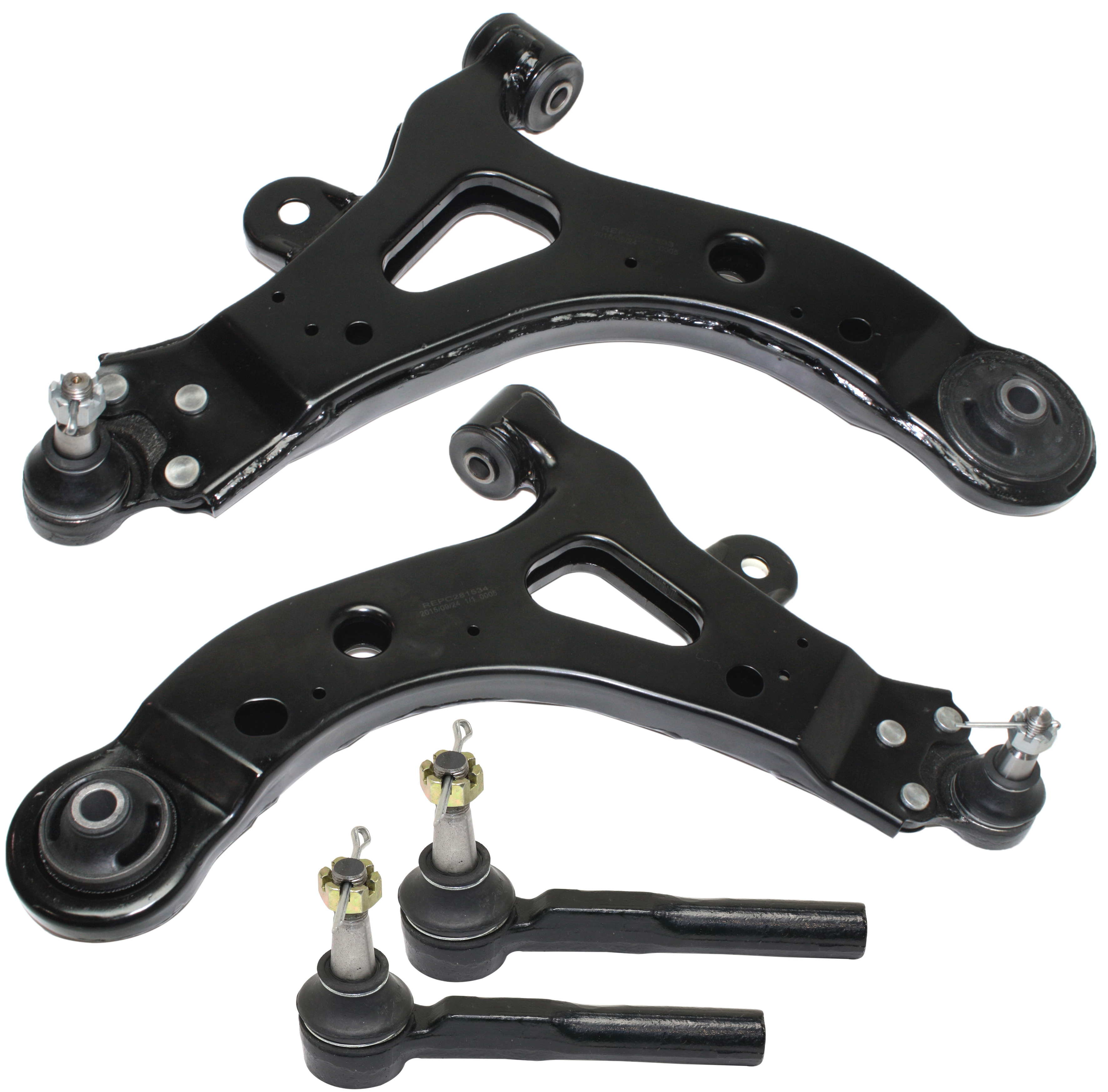 AM AZTEK 01-05 RENDEZVOUS 02-07 FRONT CONTROL ARM KIT RH AND LH Lower w ball joint s 4 pc Kit with Tie Rod End SKU KIT 051618-14 OEM 10318097-10318098-382043-26930